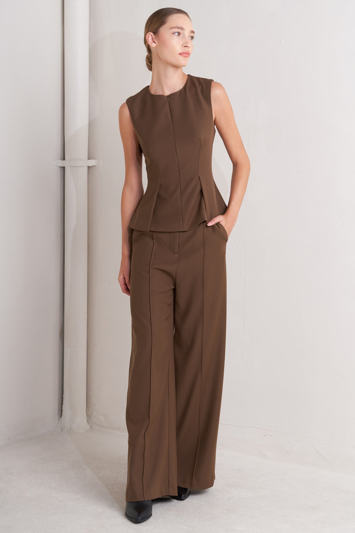 BLUSA MARROM TECIDA MONDAY FLOW