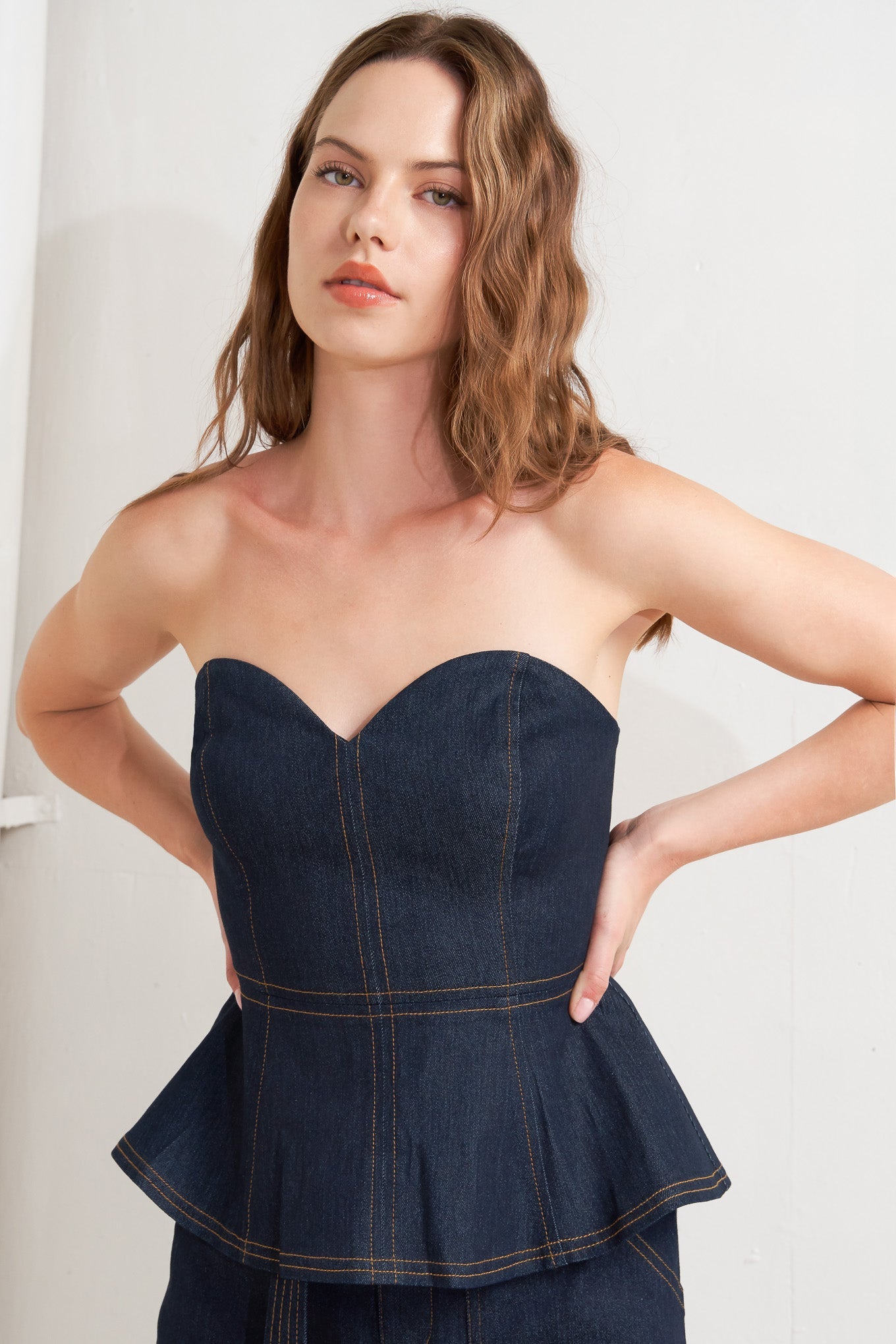 SWEETHEART EDGE DENIM TOP - MaraFormigone