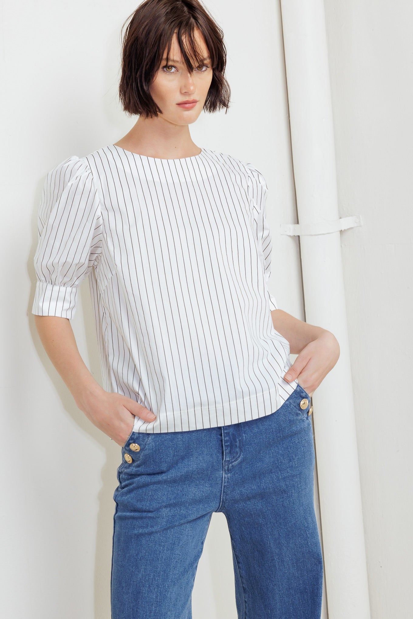COCOON HOUR WHITE WOVEN TOP - MaraFormigone