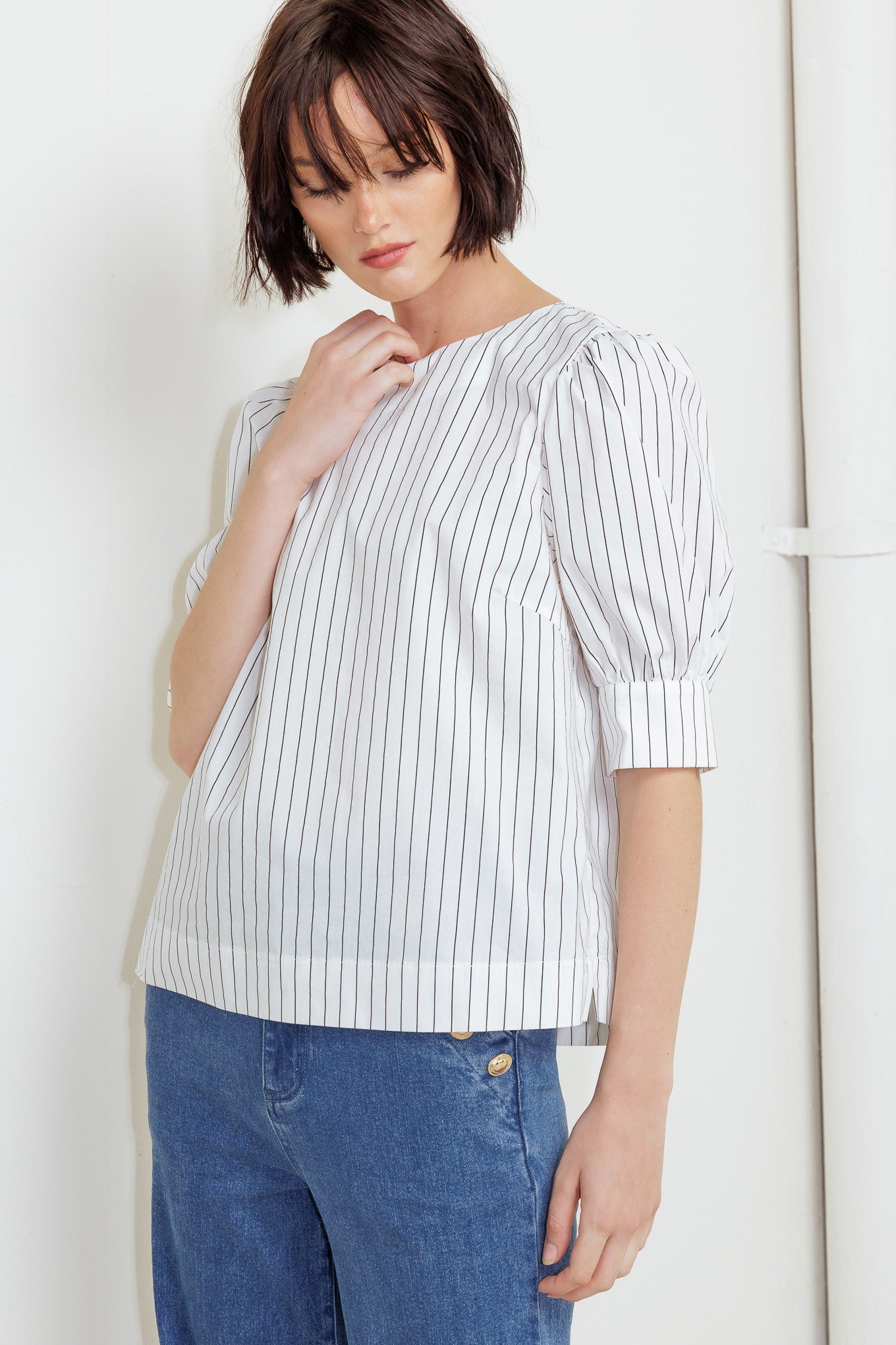 COCOON HOUR WHITE WOVEN TOP - MaraFormigone