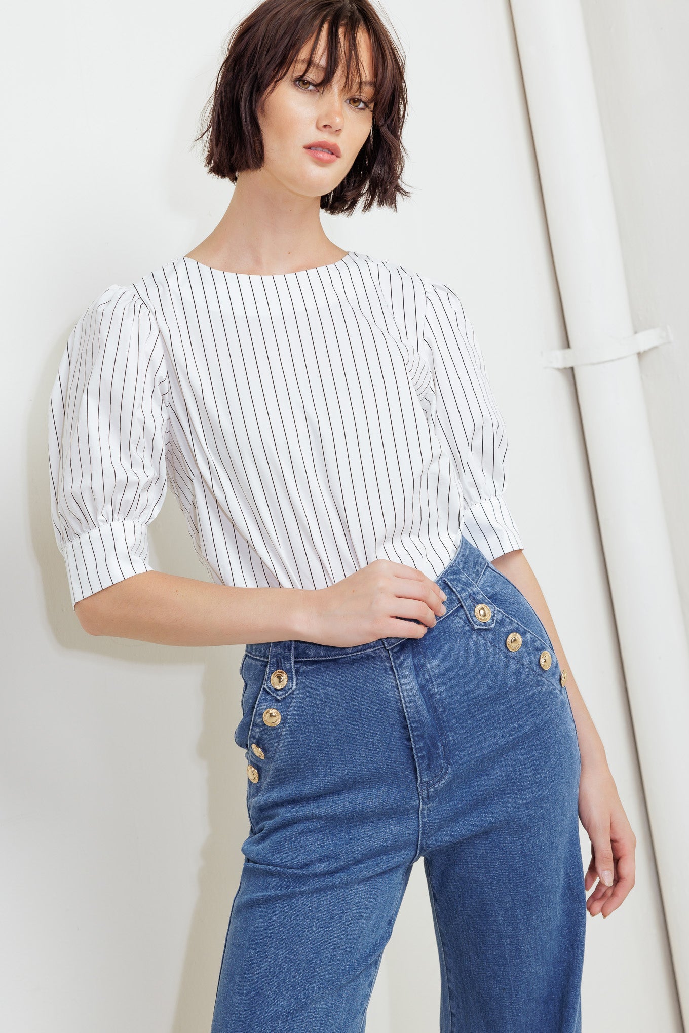 COCOON HOUR WHITE WOVEN TOP - MaraFormigone