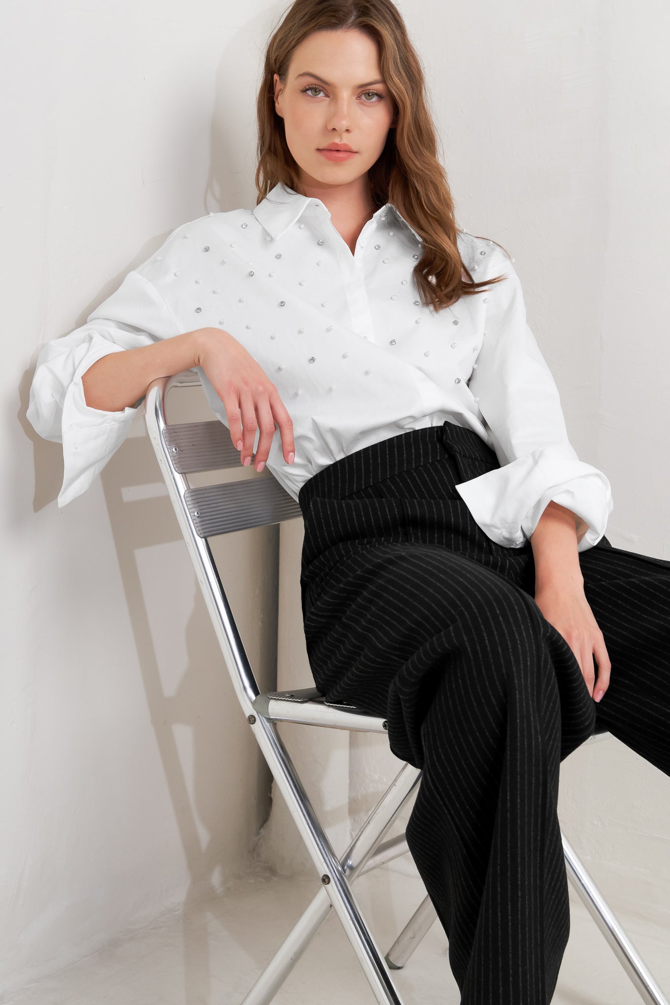 CRYSTAL TOUCH WOVEN SHIRT - MaraFormigone