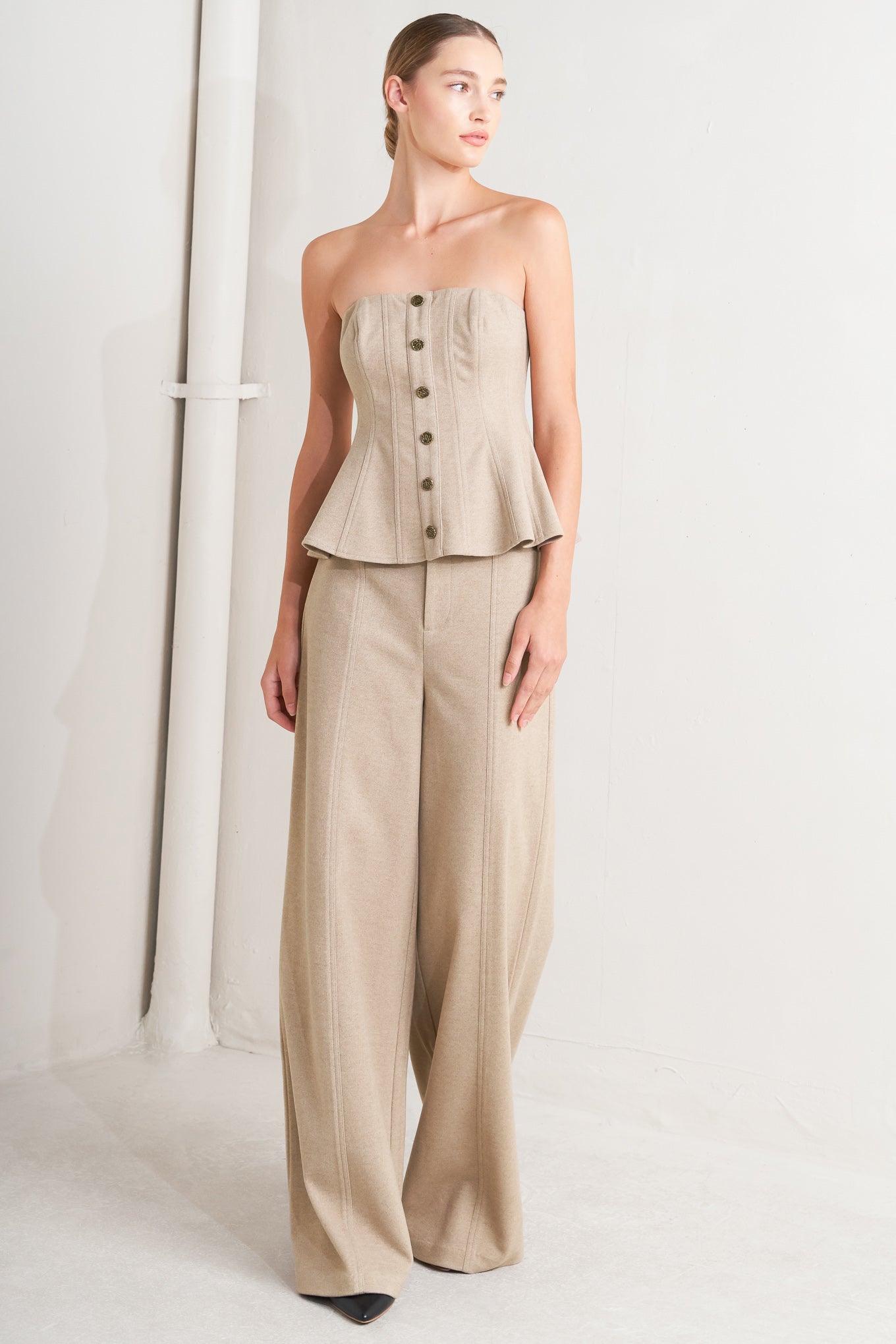 MODERN CORSET MOCHA KNIT TOP - MaraFormigone