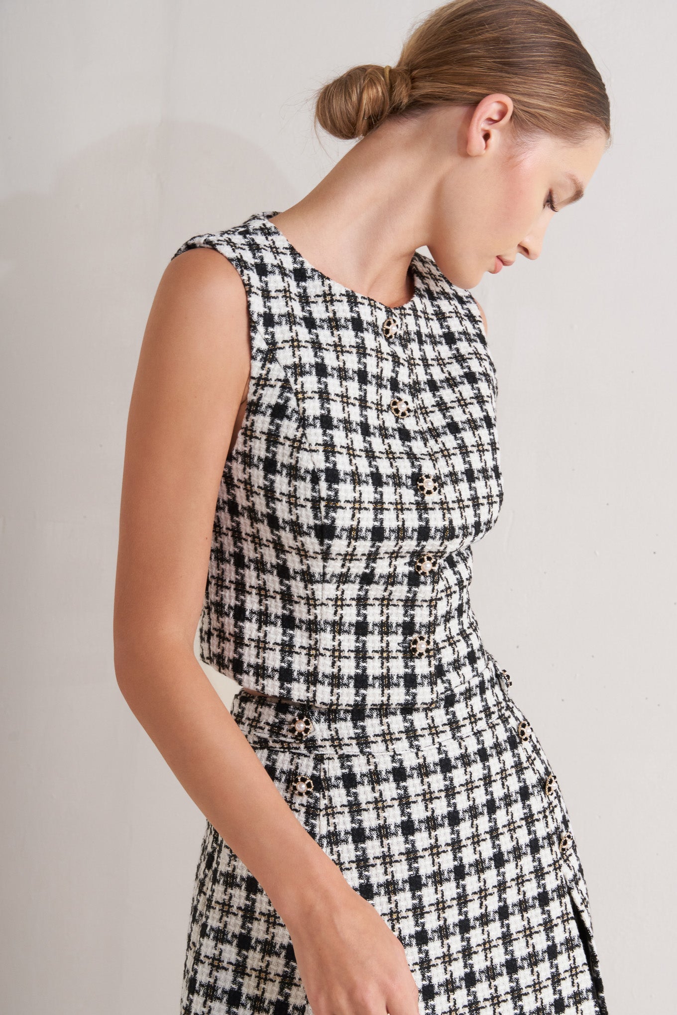 MONA CHECK TWEED VEST - MaraFormigone