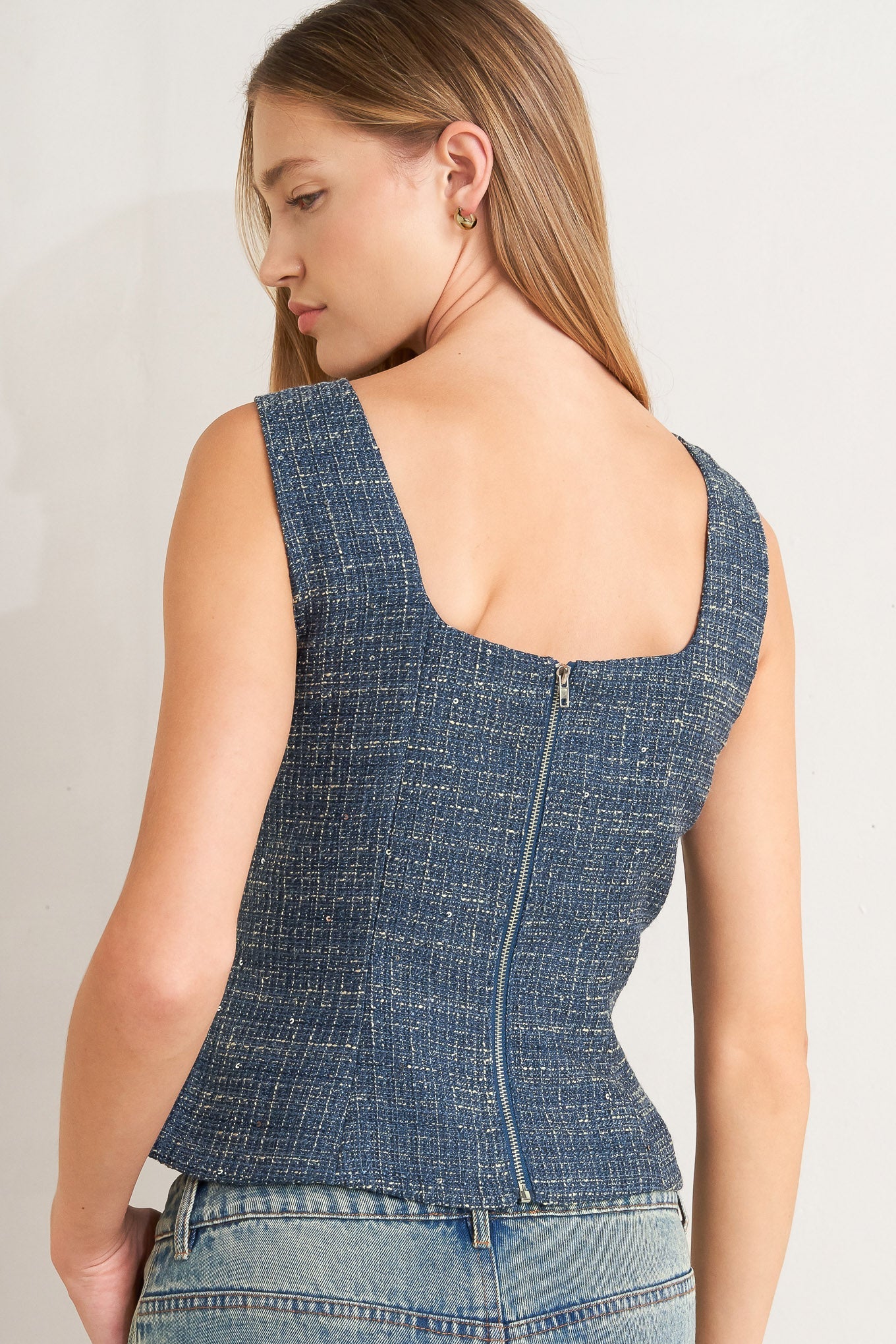 TOP DE TWEED STUDIO FEMME LOOK