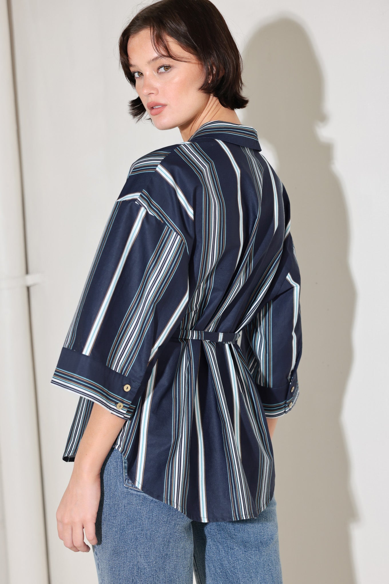 CITY STRIPE WOVEN TOP