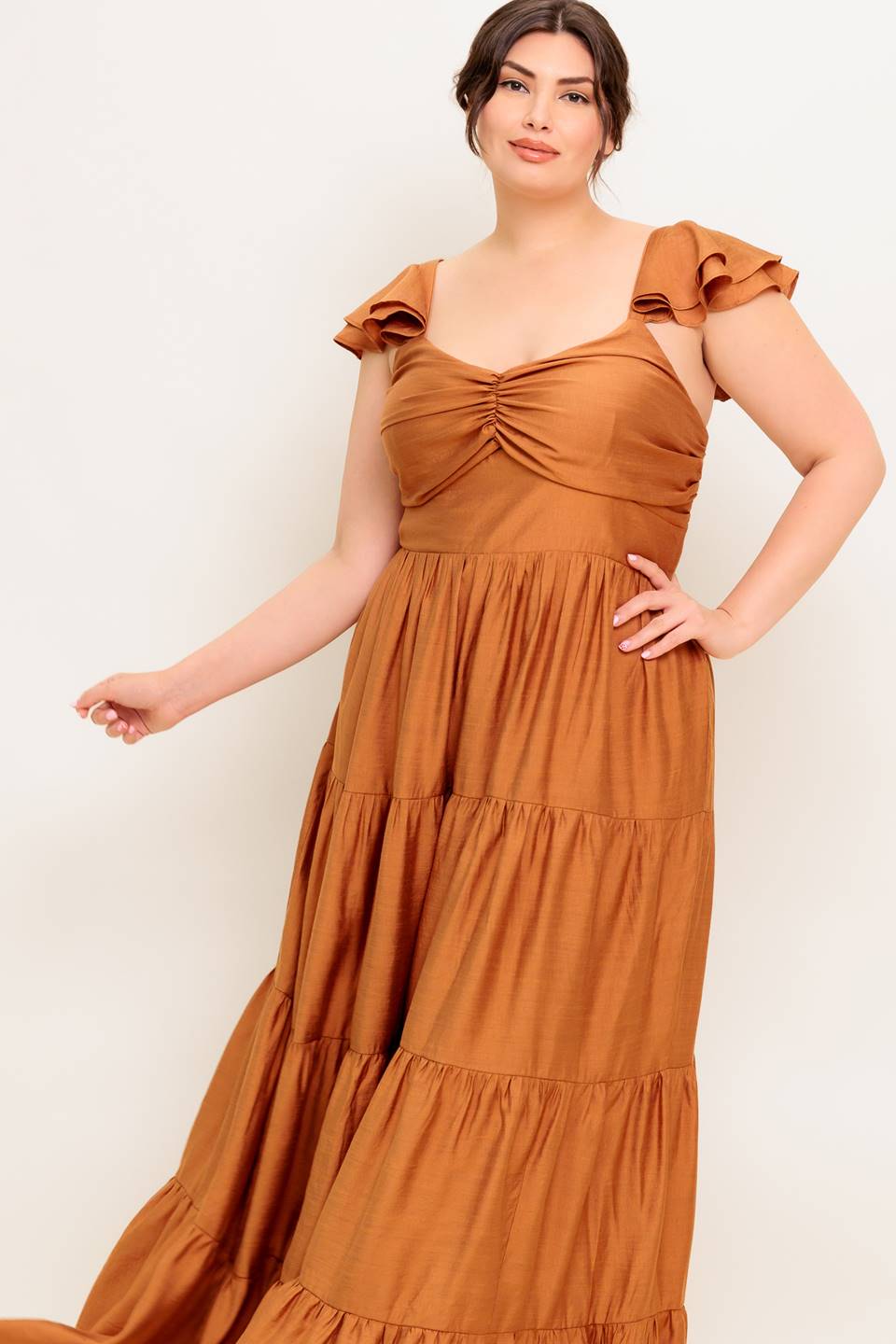 SUMMER MILK RUST WOVEN MAXI DRESS - MaraFormigone