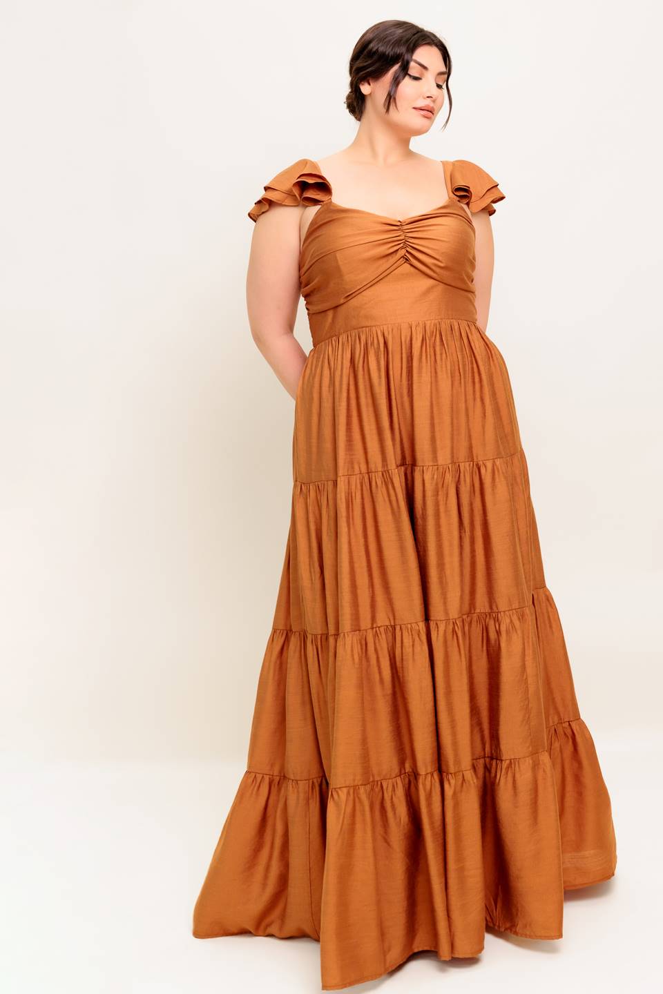 SUMMER MILK RUST WOVEN MAXI DRESS - MaraFormigone