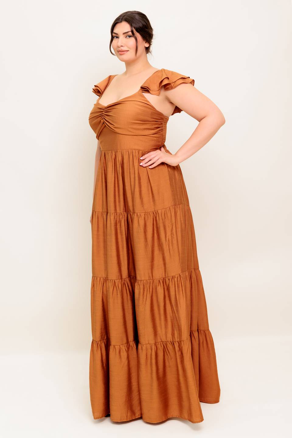 SUMMER MILK RUST WOVEN MAXI DRESS - MaraFormigone