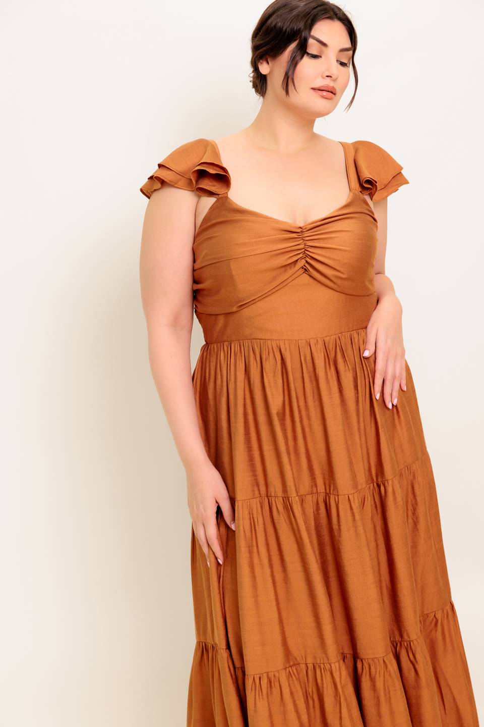 SUMMER MILK RUST WOVEN MAXI DRESS - MaraFormigone
