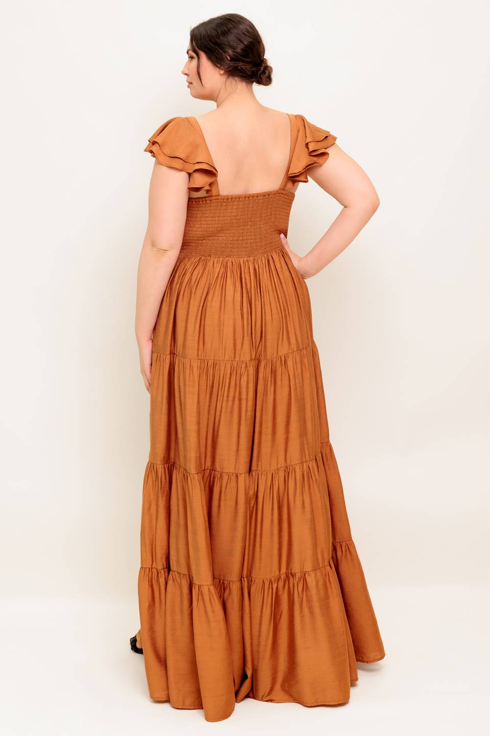 SUMMER MILK RUST WOVEN MAXI DRESS - MaraFormigone