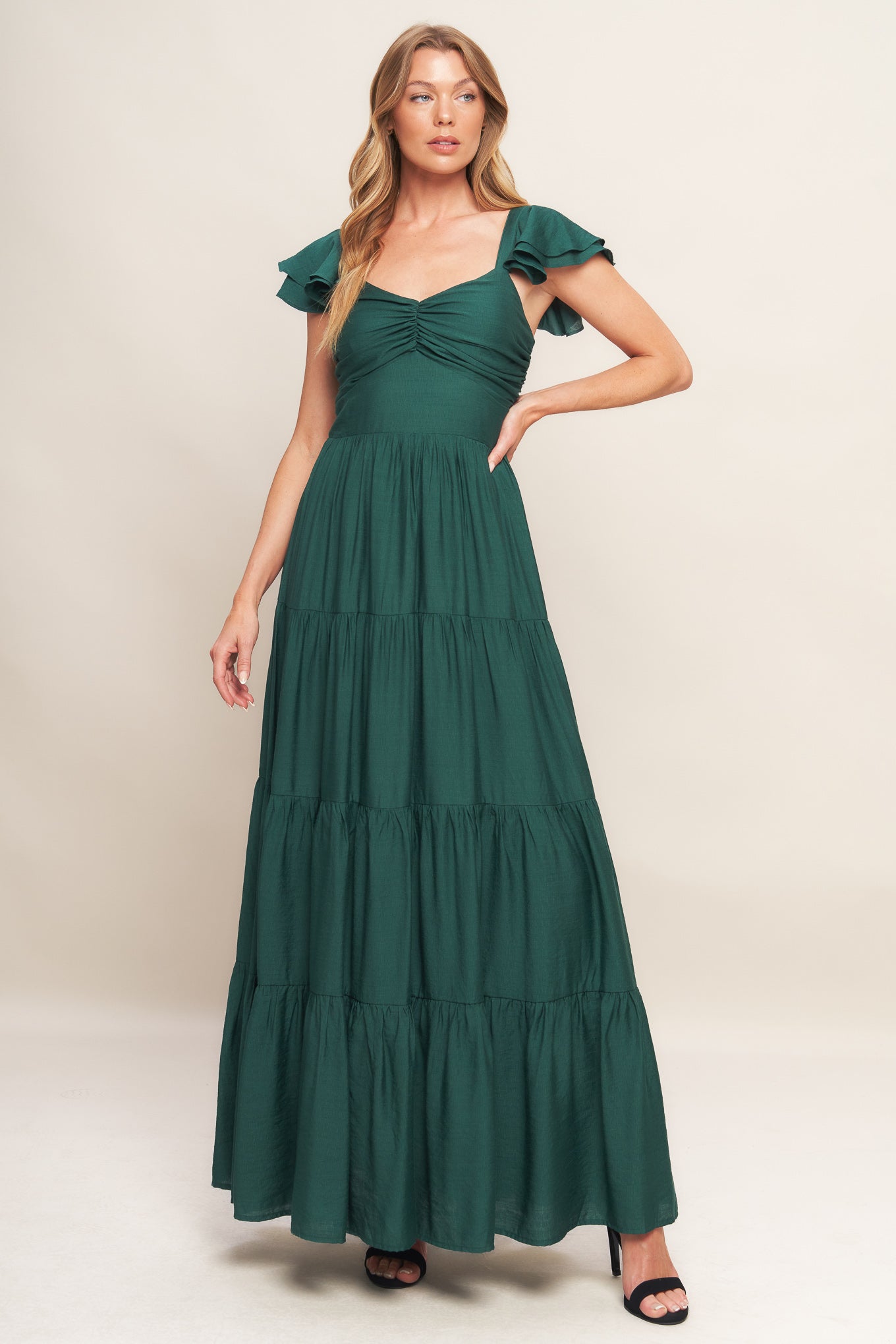 VESTIDO MAXI TEJIDO VERDE BOSQUE DE LECHE DE VERANO