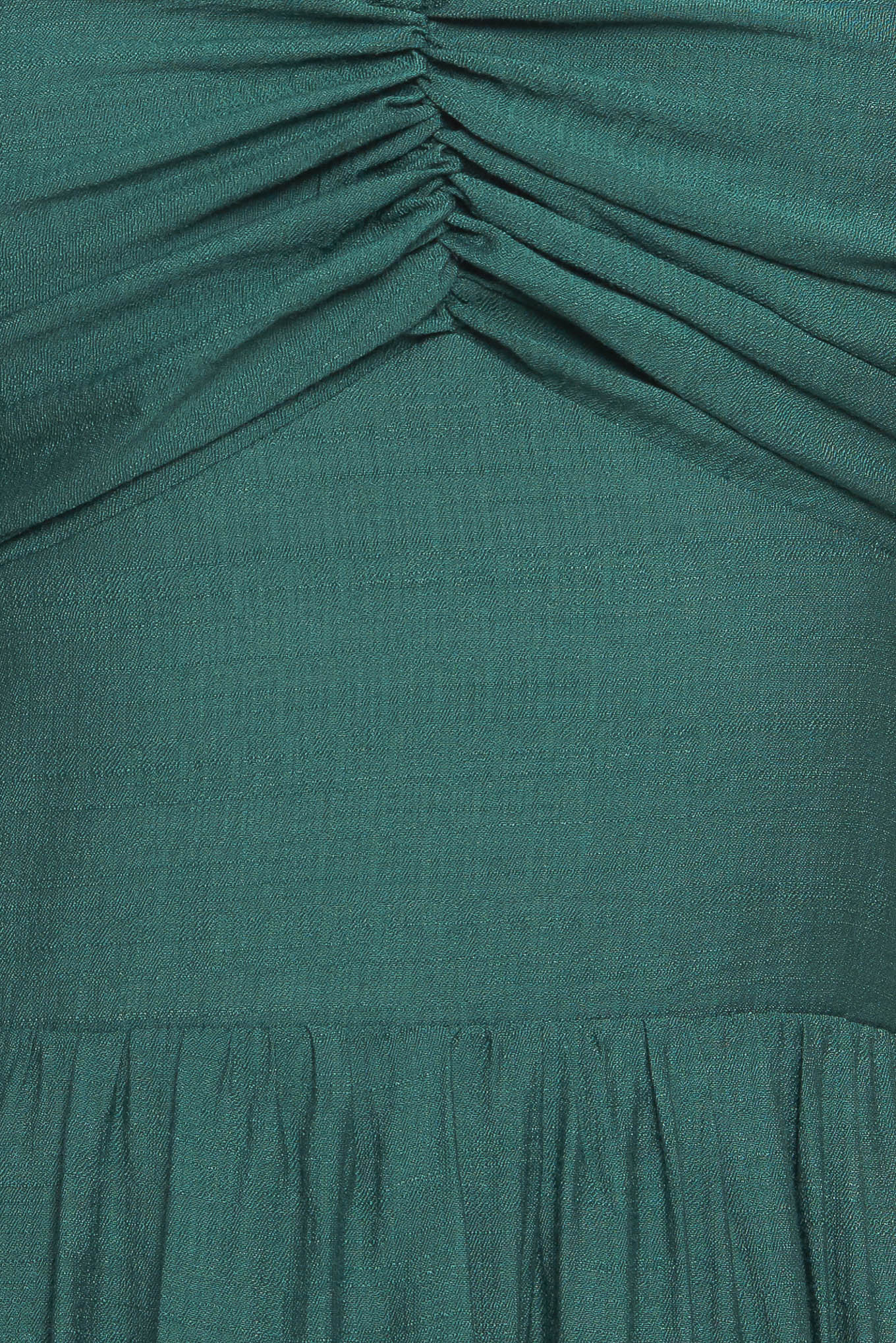 VESTIDO MAXI DE TECIDO VERDE-FLORESTA LEITE DE VERÃO
