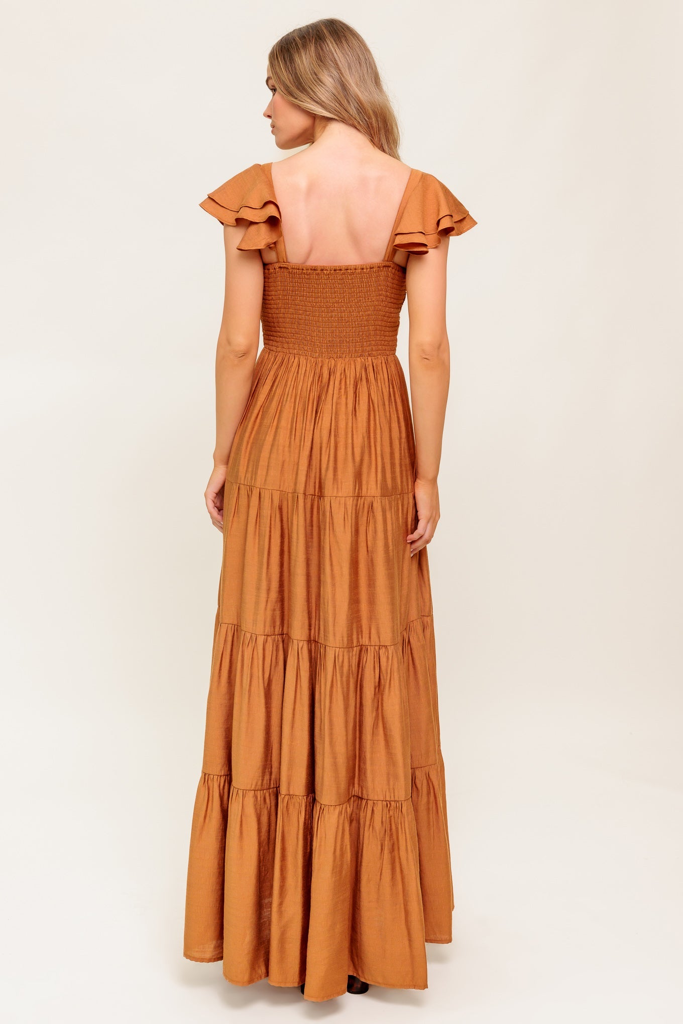 SUMMER MILK RUST WOVEN MAXI DRESS - MaraFormigone