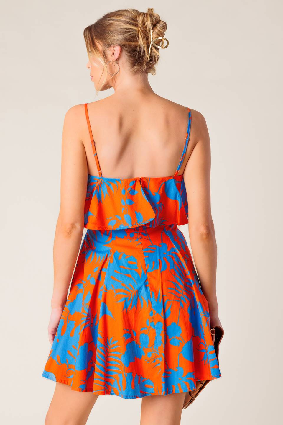 MINIVESTIDO NARANJA DE DETENCIÓN DEL TIEMPO