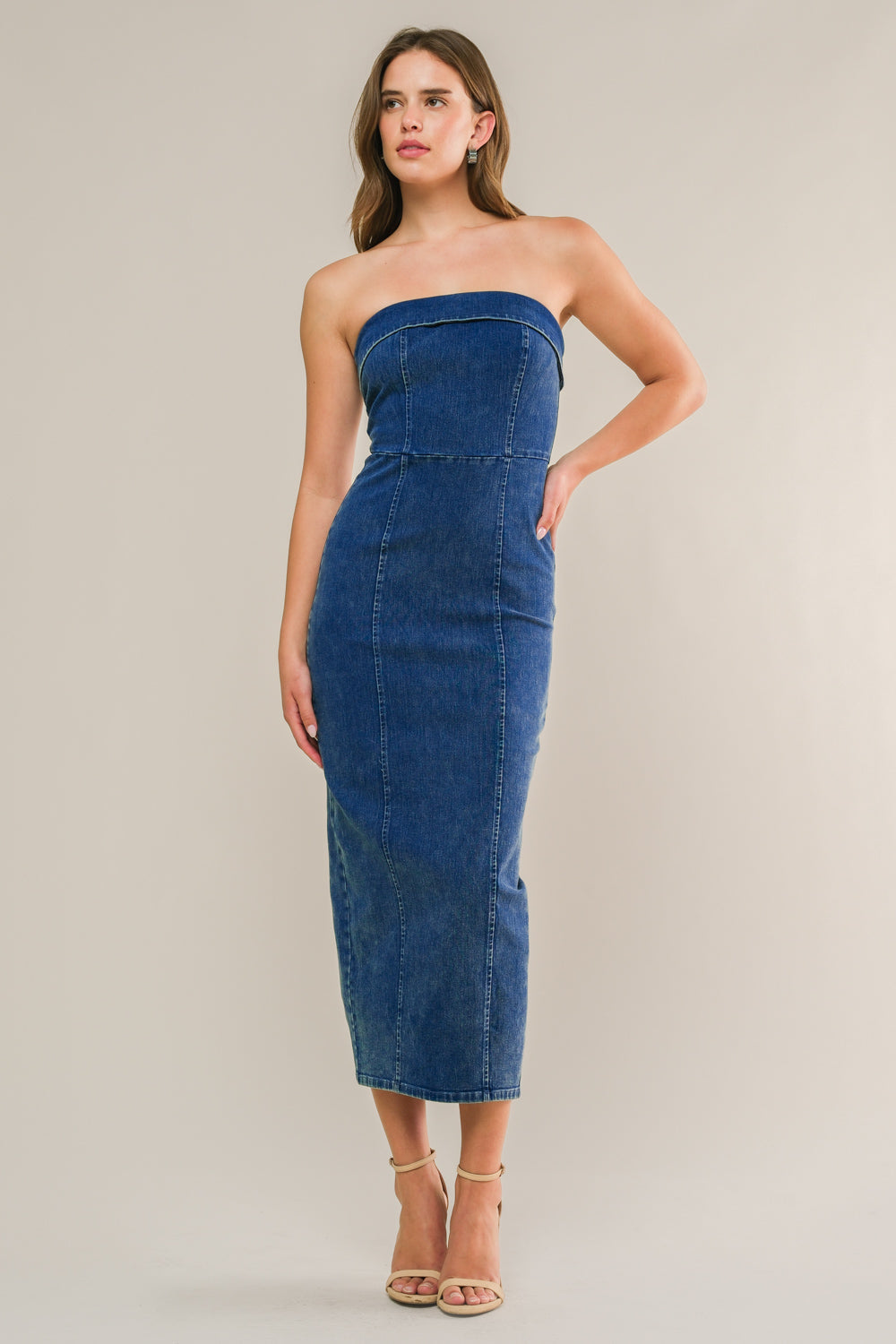 ENDLESS SUNSETS DENIM MIDI DRESS - MaraFormigone