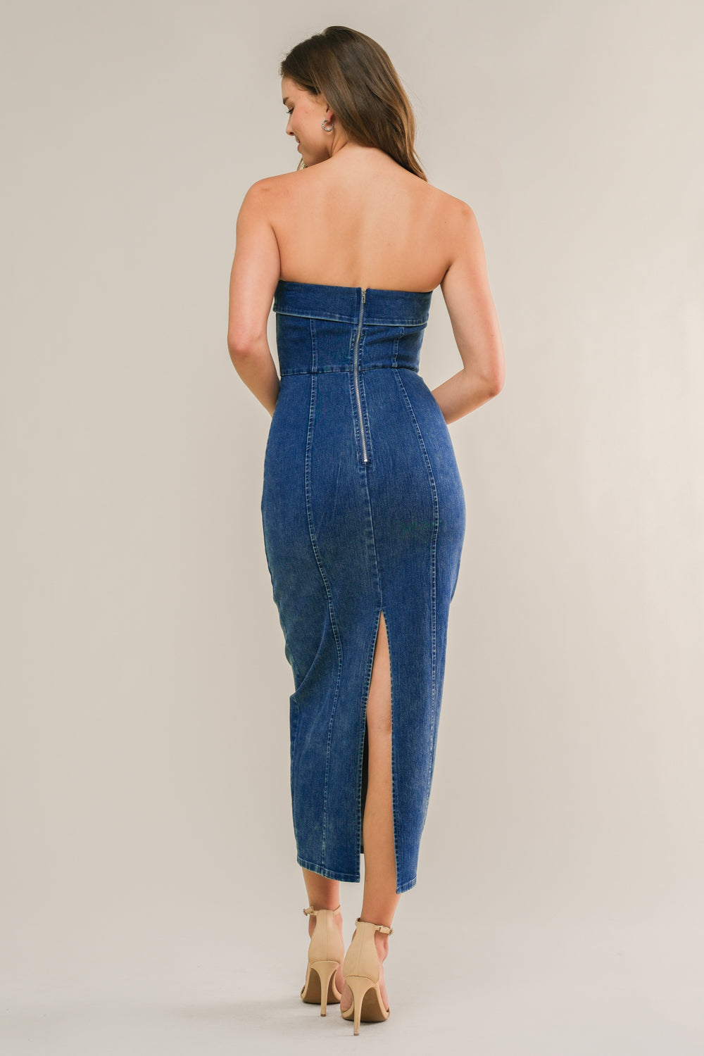 ENDLESS SUNSETS DENIM MIDI DRESS - MaraFormigone