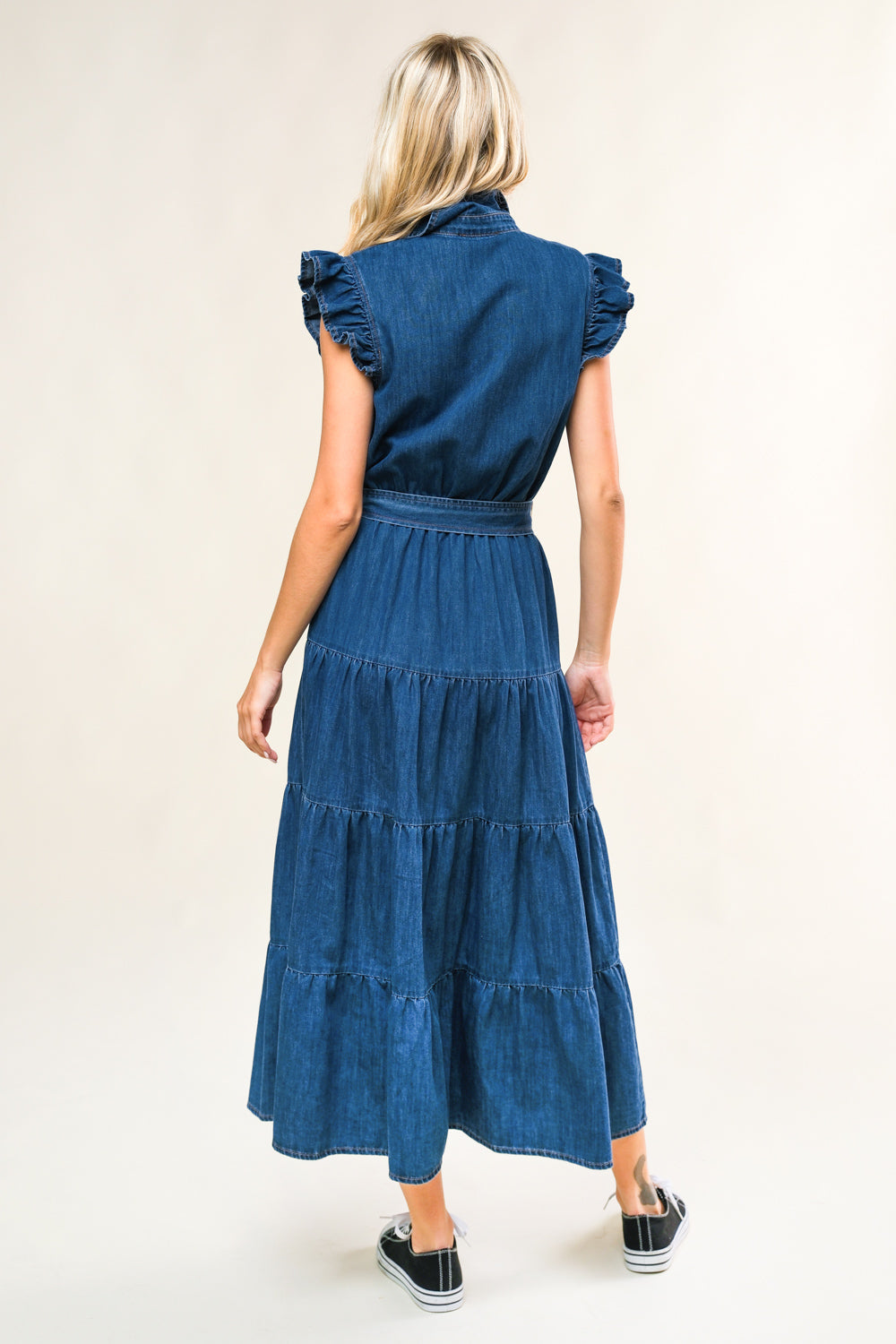 FAN FAVORITE WOVEN DENIM MIDI DRESS - MaraFormigone