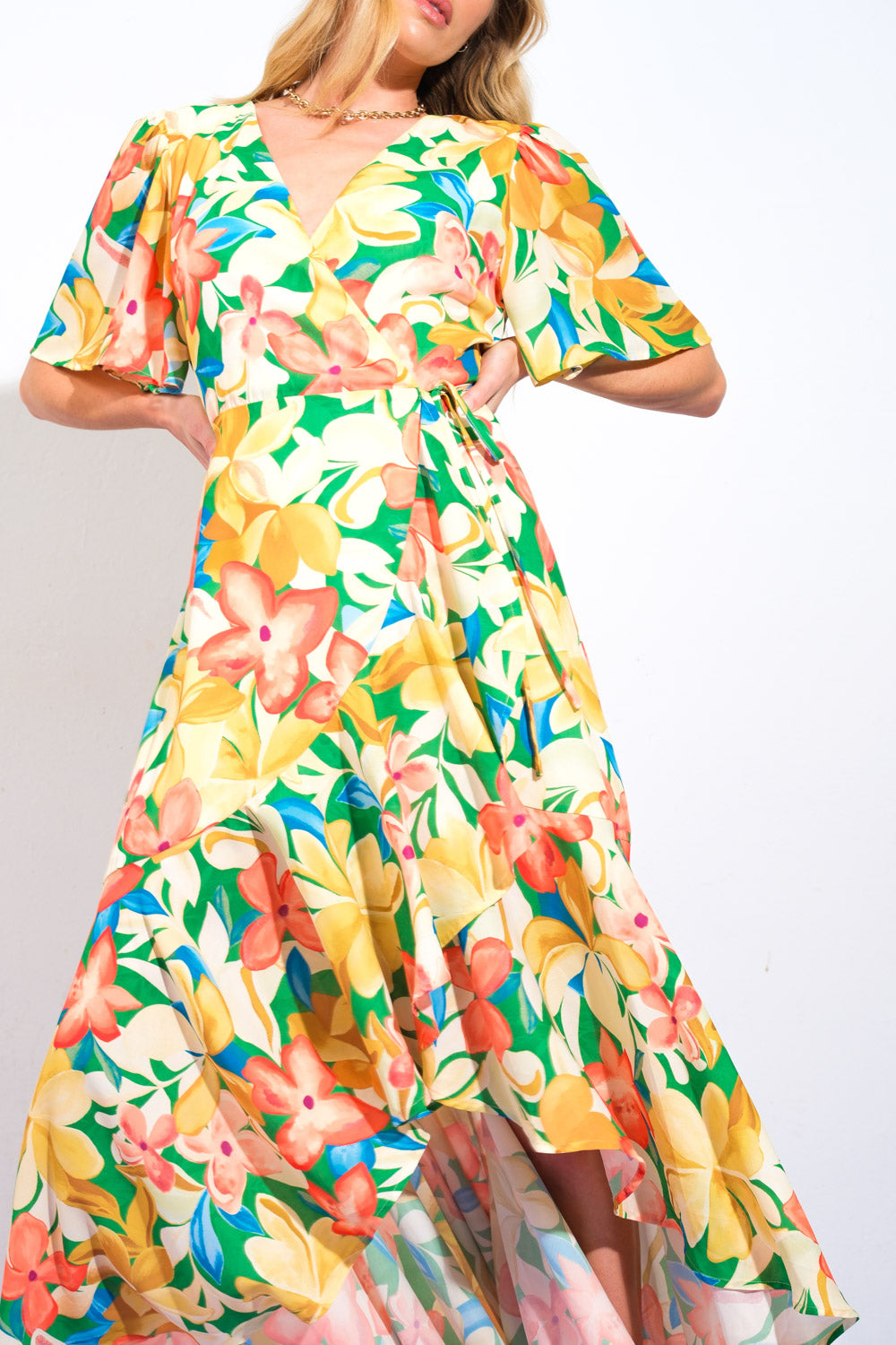 ELABORATE CHARM WOVEN HI-LO DRESS - MaraFormigone