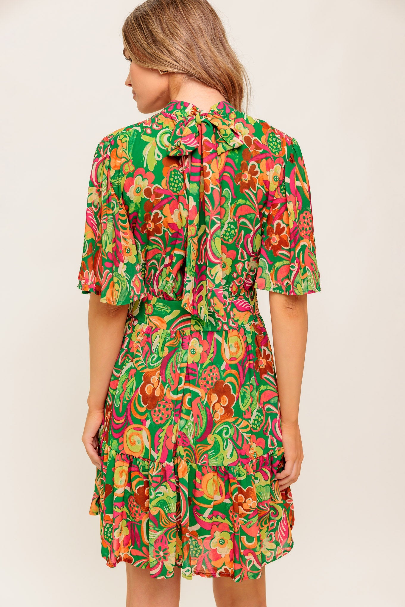 CLEAN AESTHETIC WOVEN MINI DRESS