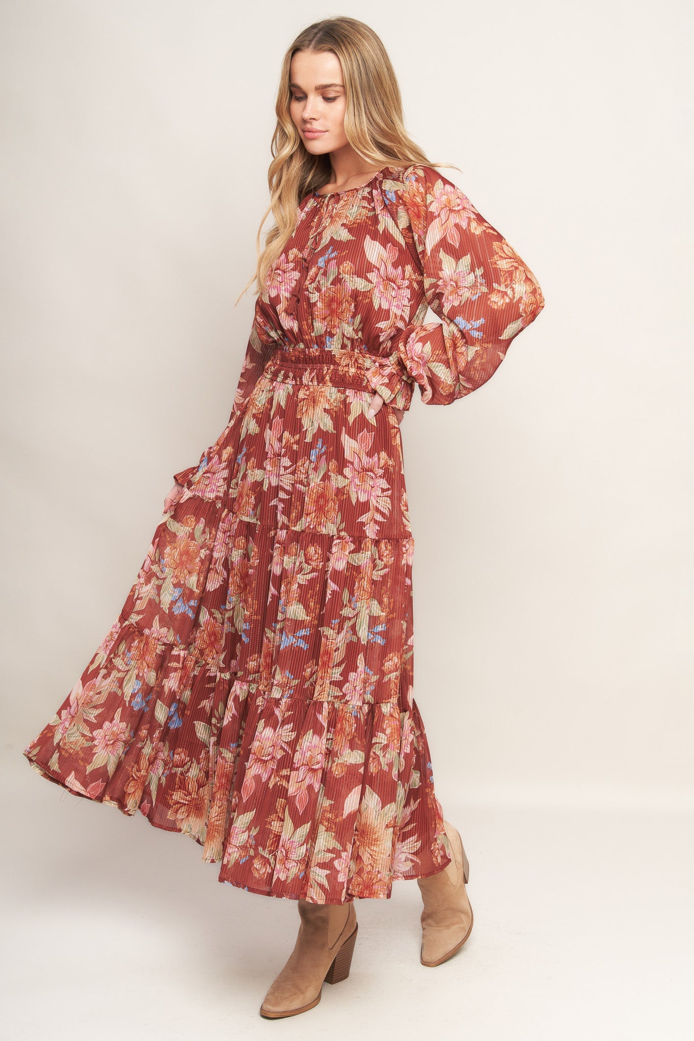 FOREST PARK WOVEN MIDI DRESS - MaraFormigone