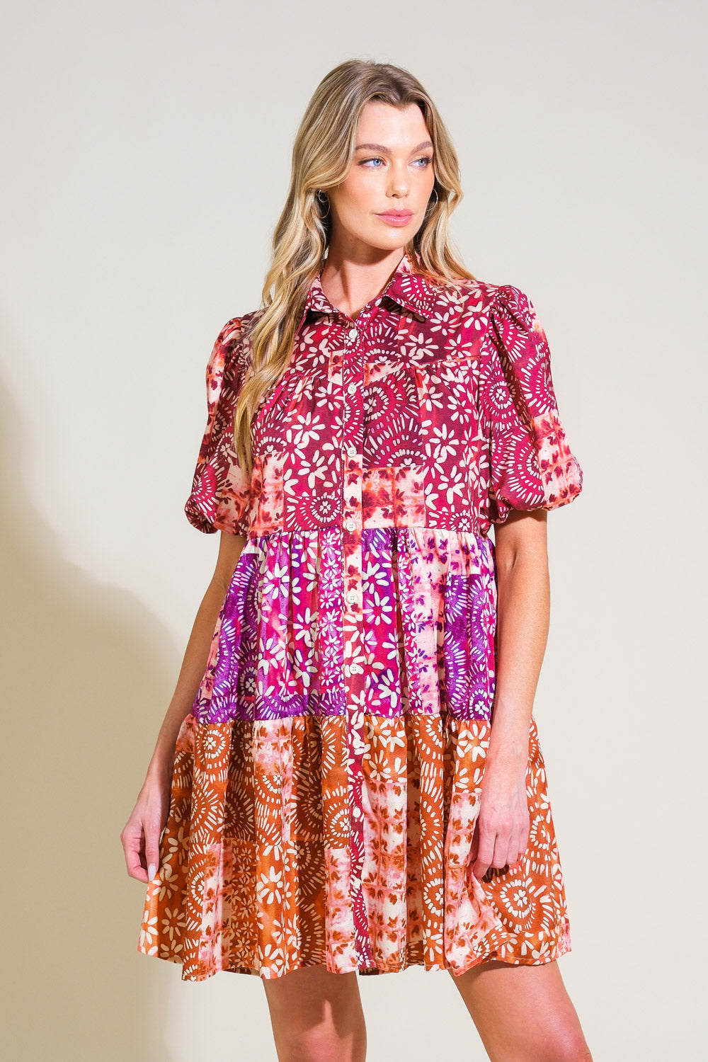 KEEP IT INTERESTING WOVEN MINI DRESS - MaraFormigone