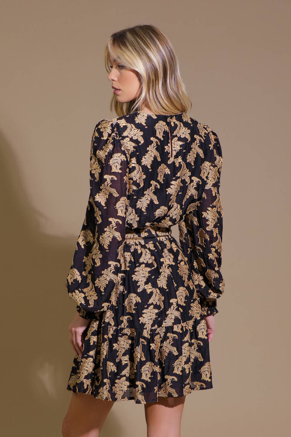 VESTIDO MINI DE TECIDO JACQUARD NEW MOON RISING