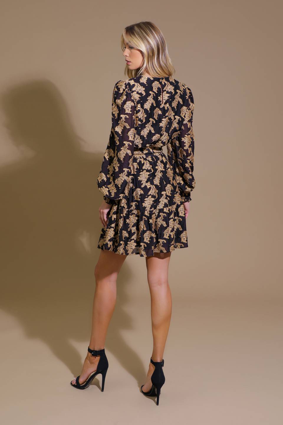 VESTIDO MINI DE TECIDO JACQUARD NEW MOON RISING