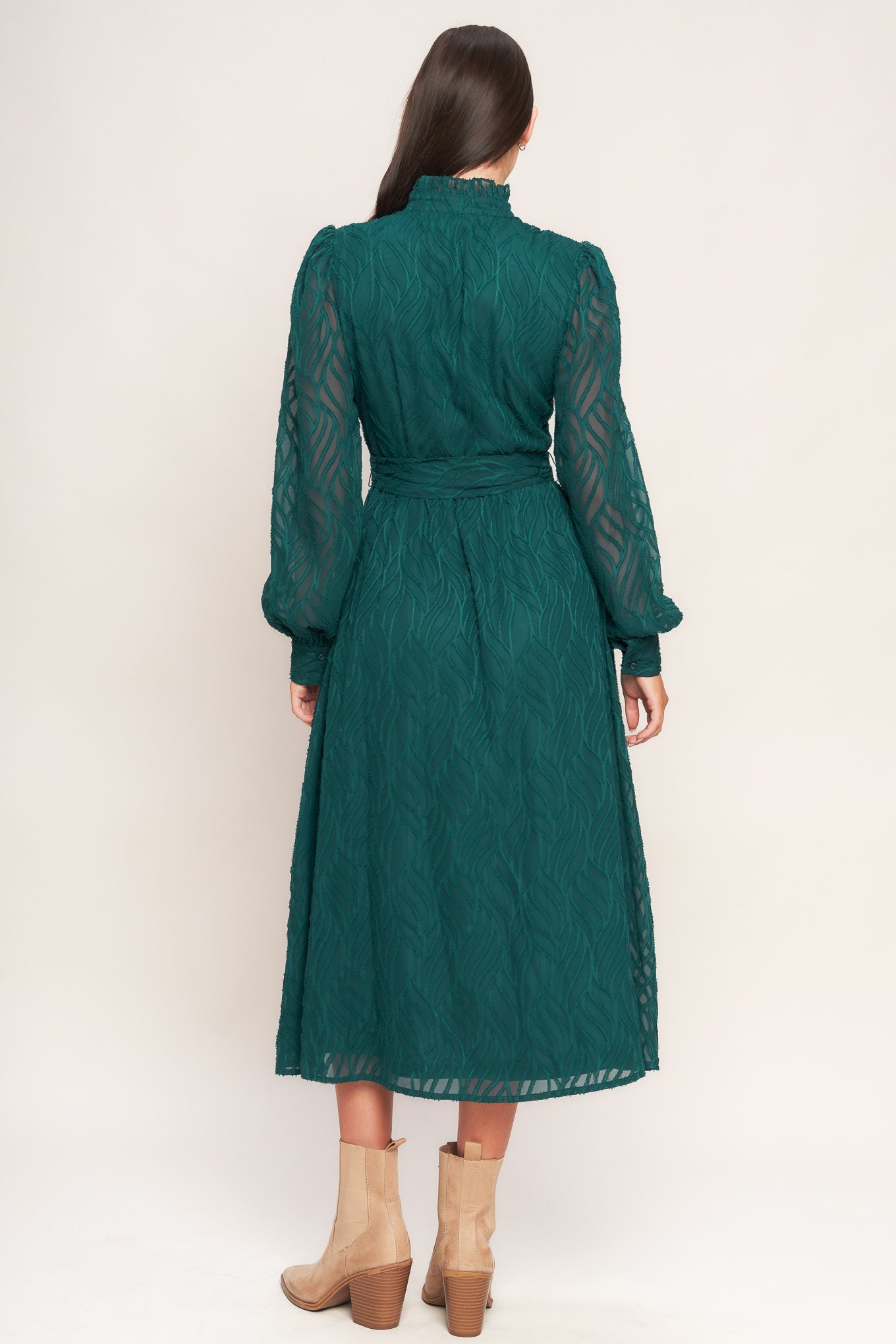 EMERALD WHISPER WOVEN MIDI DRESS - MaraFormigone