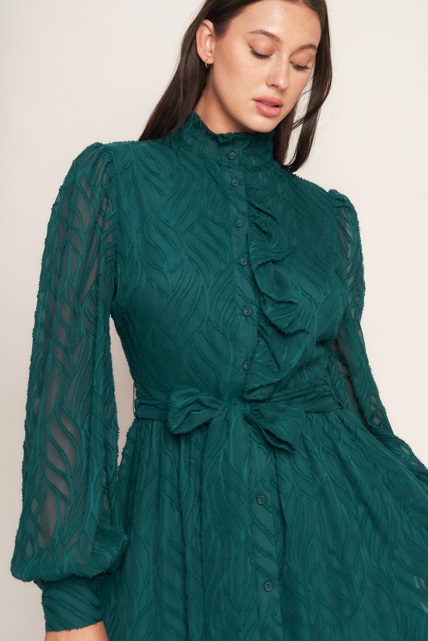EMERALD WHISPER WOVEN MIDI DRESS - MaraFormigone