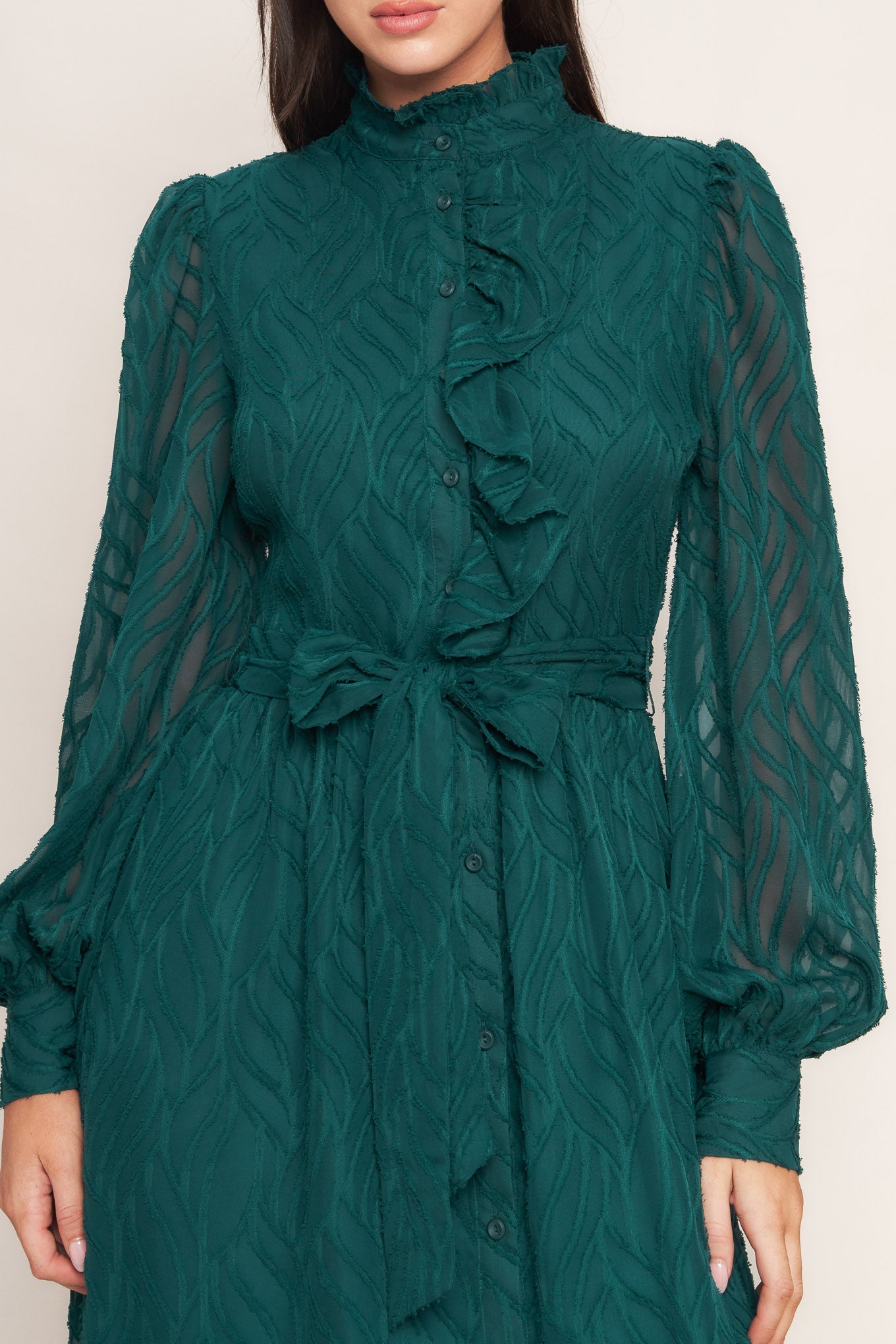 EMERALD WHISPER WOVEN MIDI DRESS - MaraFormigone