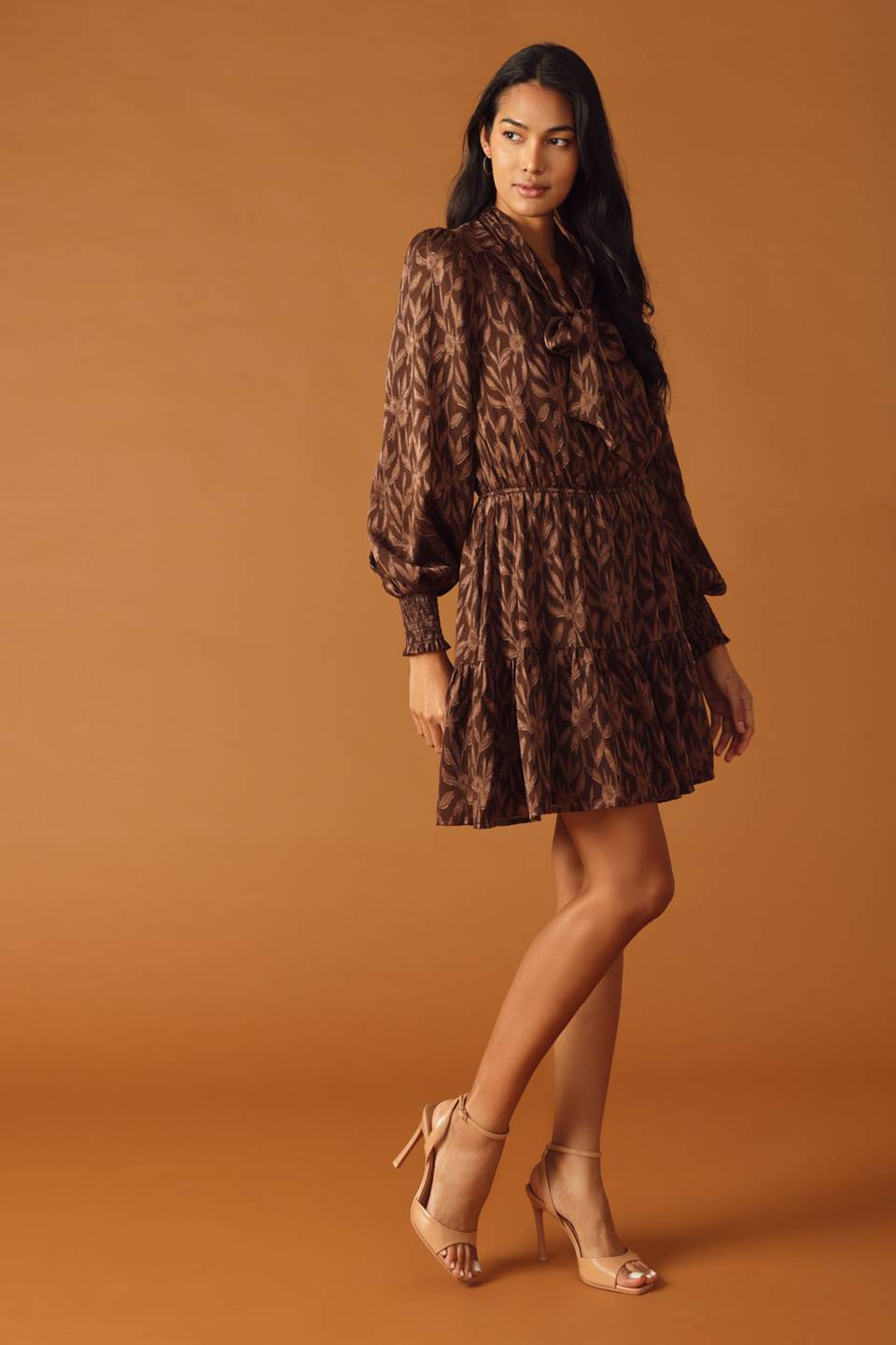 OPEN PATH ALMOND WOVEN MINI DRESS - MaraFormigone