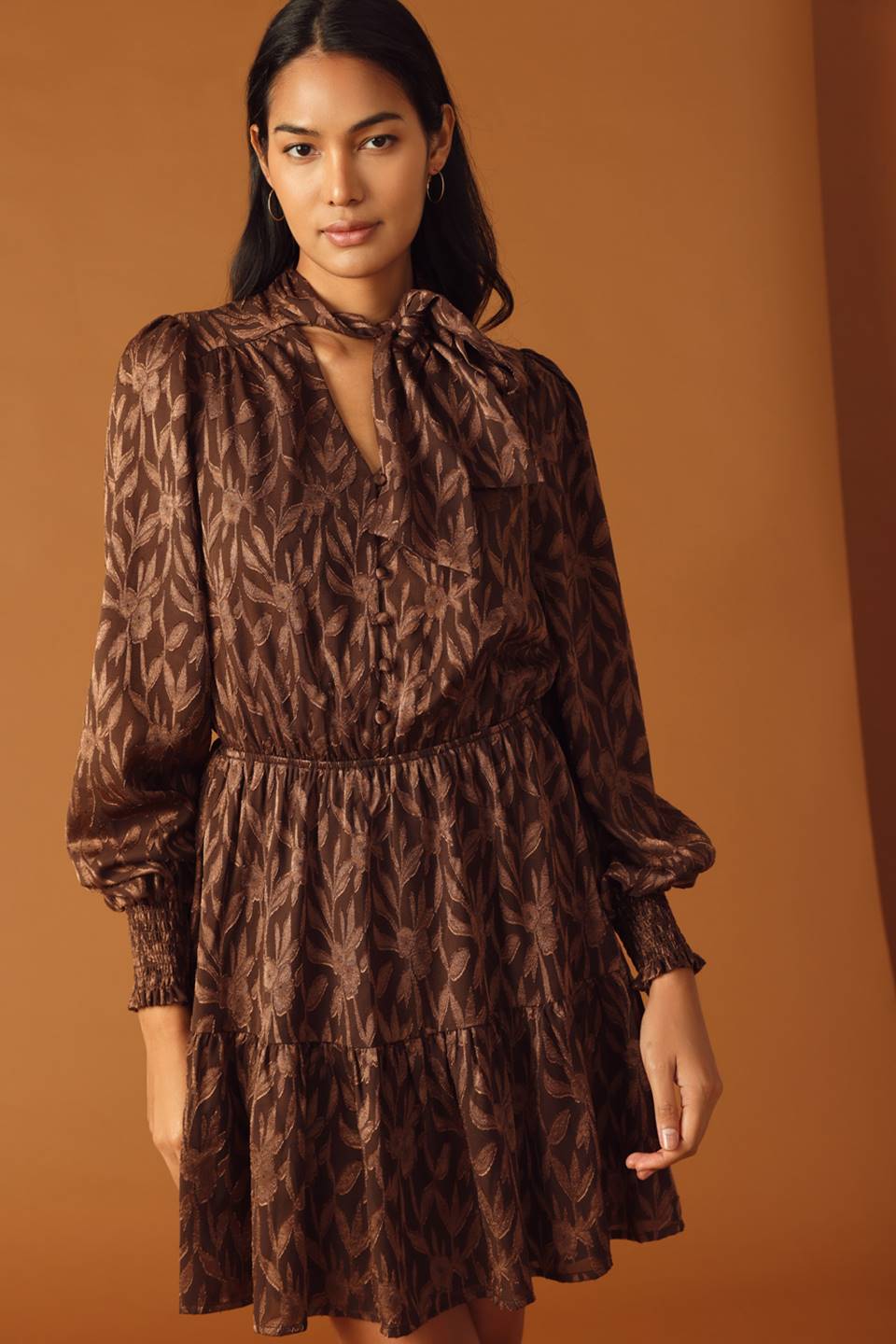 OPEN PATH ALMOND WOVEN MINI DRESS - MaraFormigone