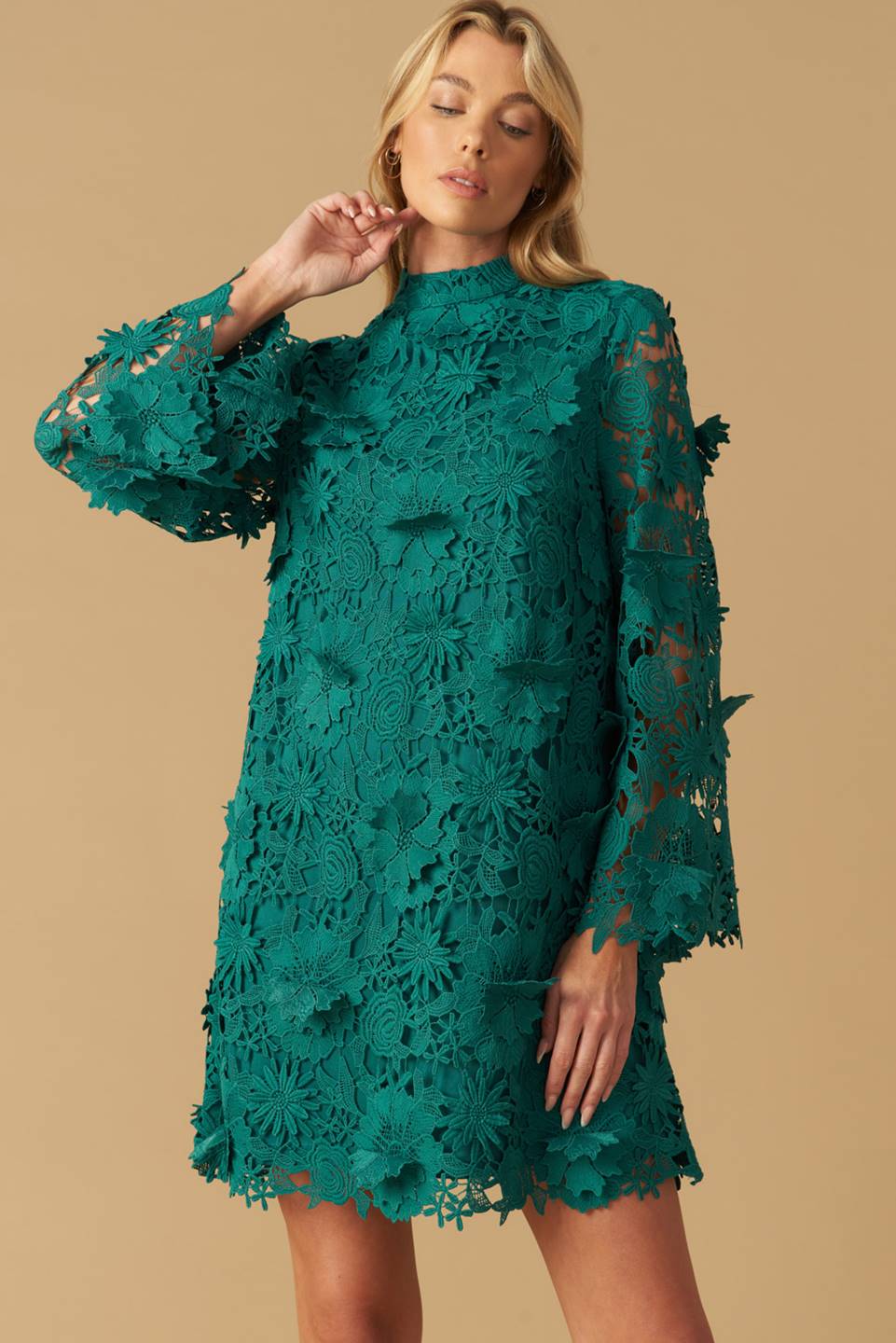 IN THE FLOW WOVEN LACE MINI DRESS - MaraFormigone