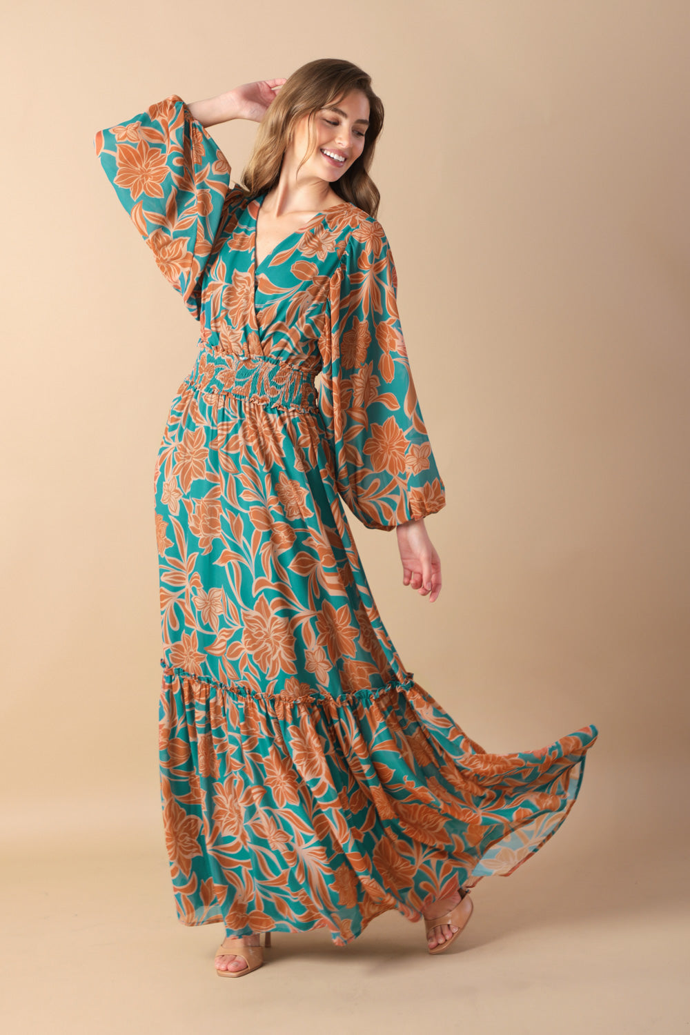 FLEETING FAUNA WOVEN MAXI DRESS - MaraFormigone