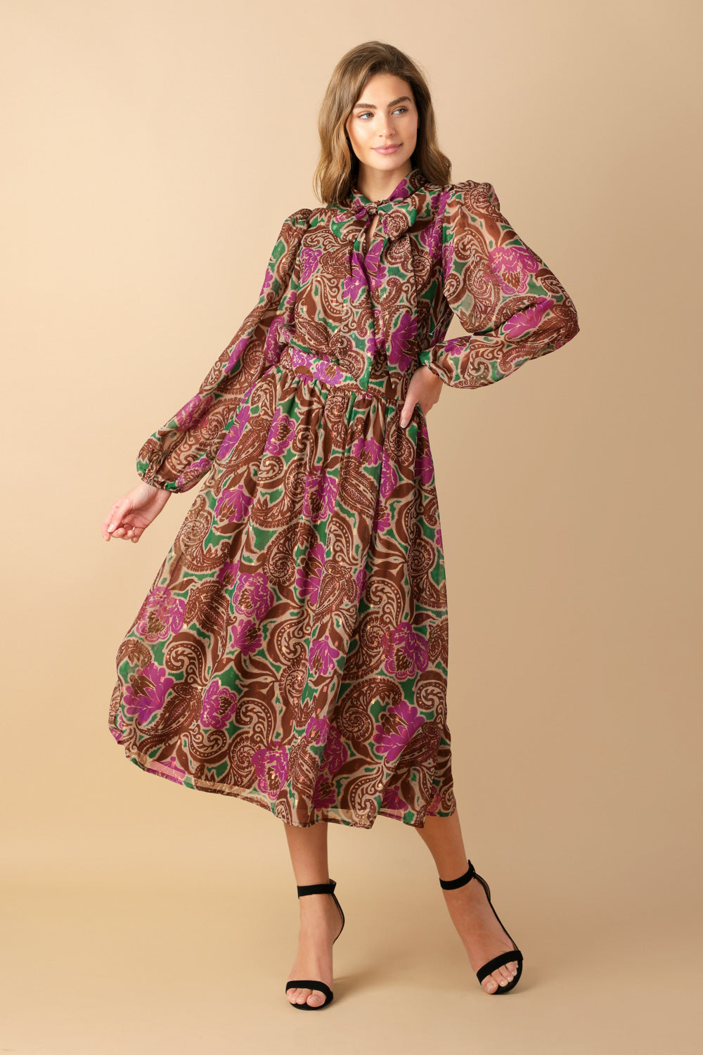 DRIFTING THOUGHTS WOVEN MIDI DRESS - MaraFormigone