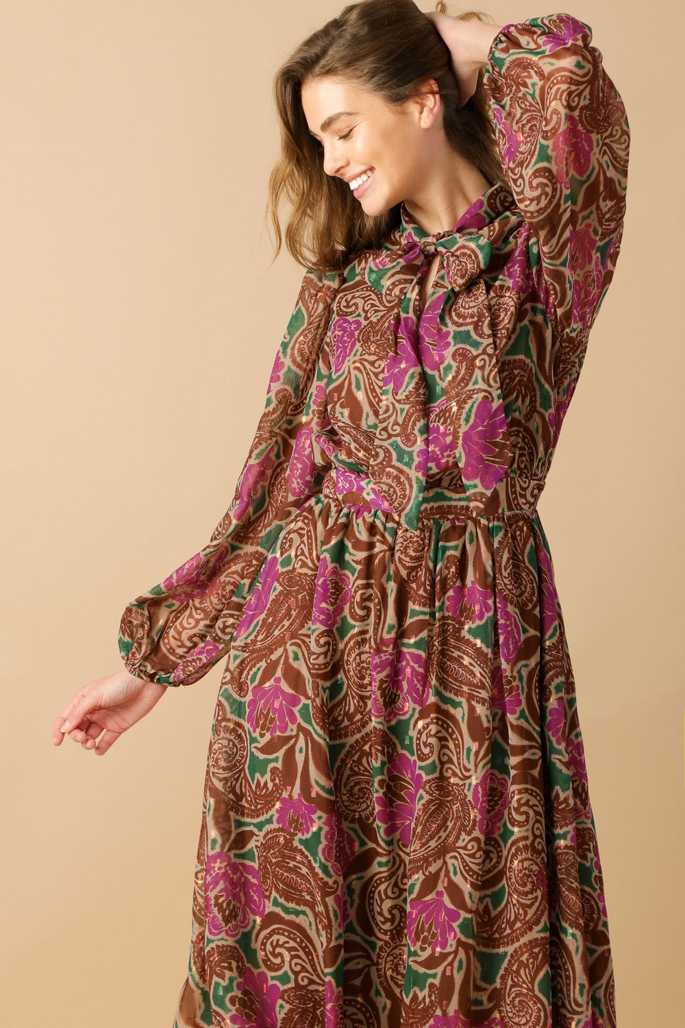 DRIFTING THOUGHTS WOVEN MIDI DRESS - MaraFormigone