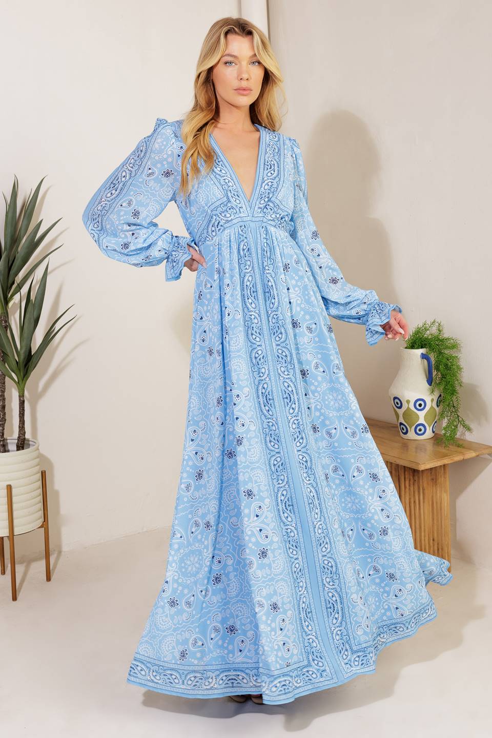 RIPPLES OF TIME WOVEN MAXI DRESS - MaraFormigone
