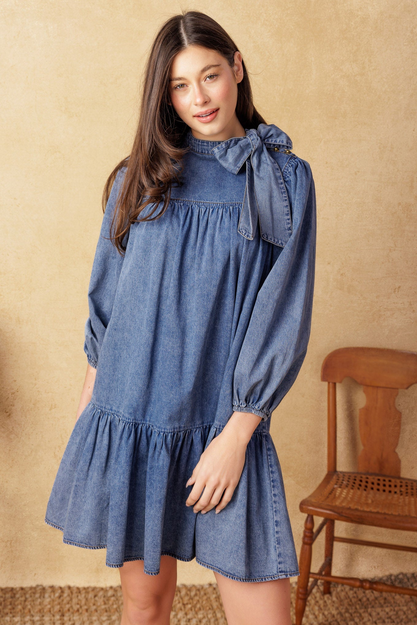 COMMON GROUND LIGHT WEIGHT DENIM MINI DRESS - MaraFormigone