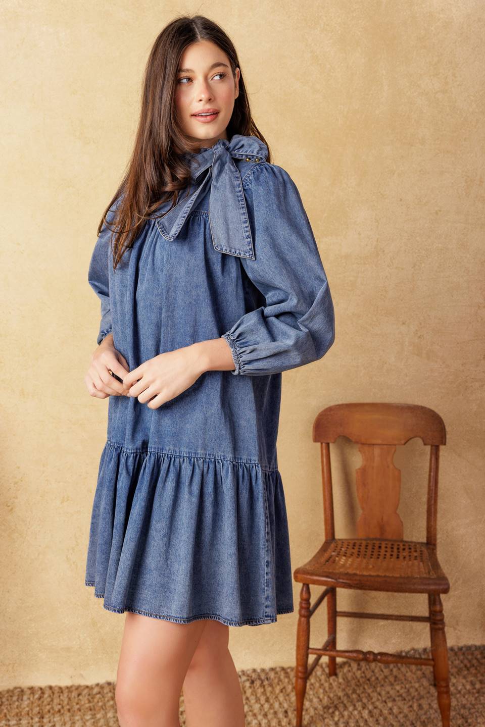 COMMON GROUND LIGHT WEIGHT DENIM MINI DRESS - MaraFormigone