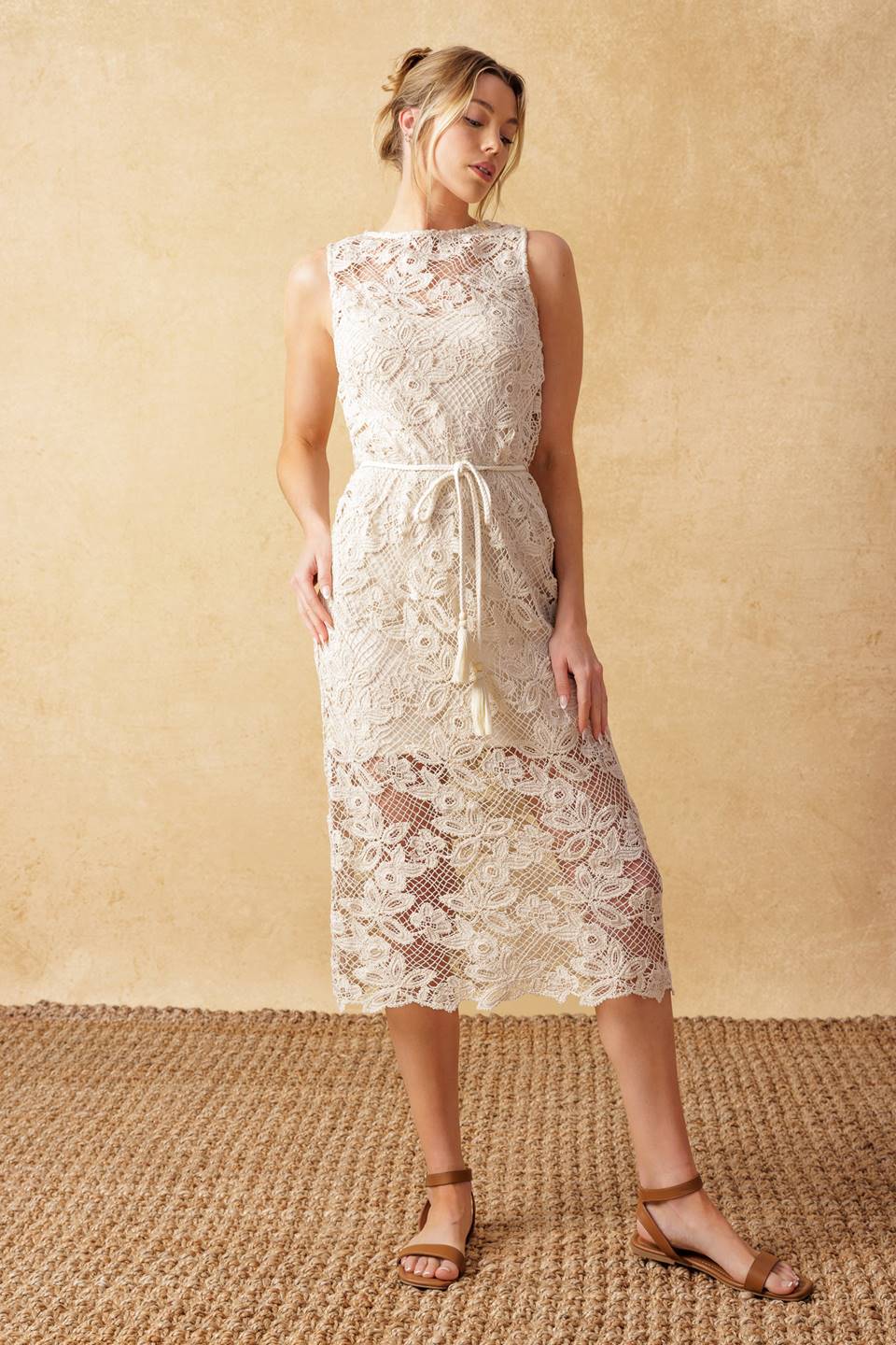 TIMELESS TREASURES LACE WOVEN MIDI DRESS - MaraFormigone