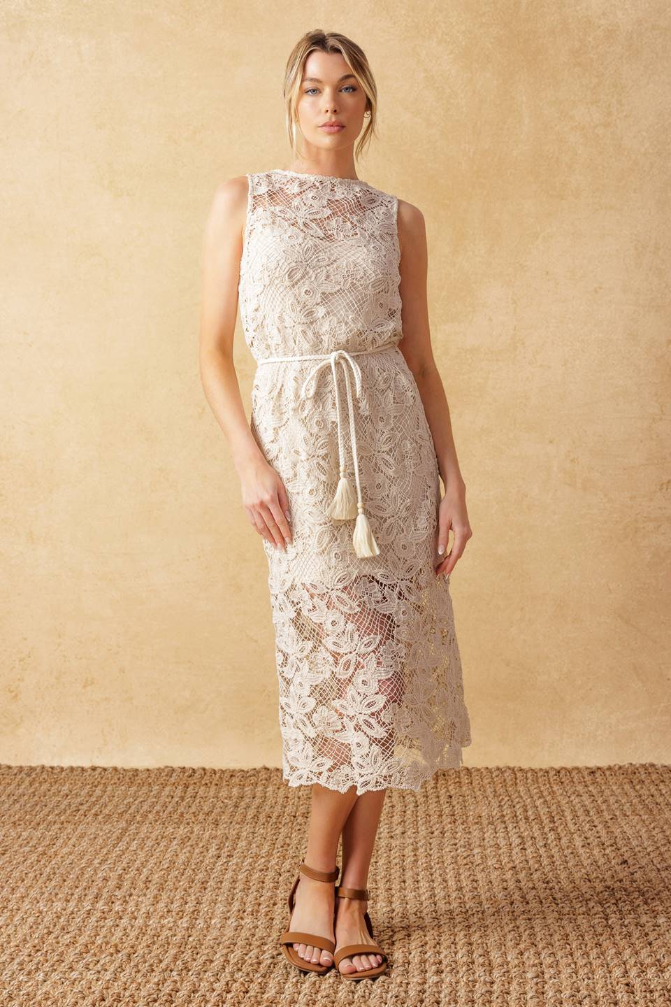 TIMELESS TREASURES LACE WOVEN MIDI DRESS - MaraFormigone