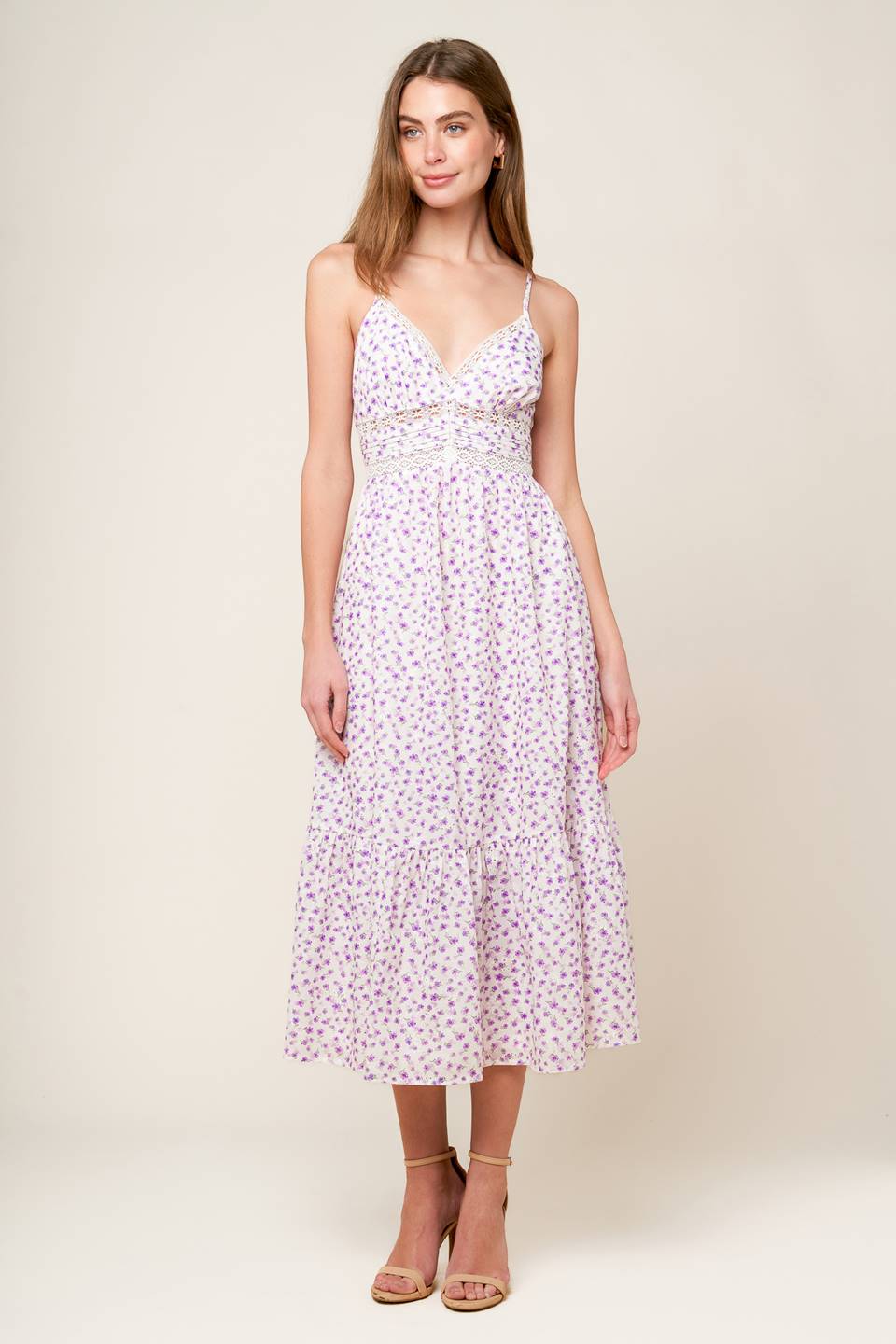 DAYLIGHT GLIMMER LAVENDER WOVEN MIDI DRESS - MaraFormigone