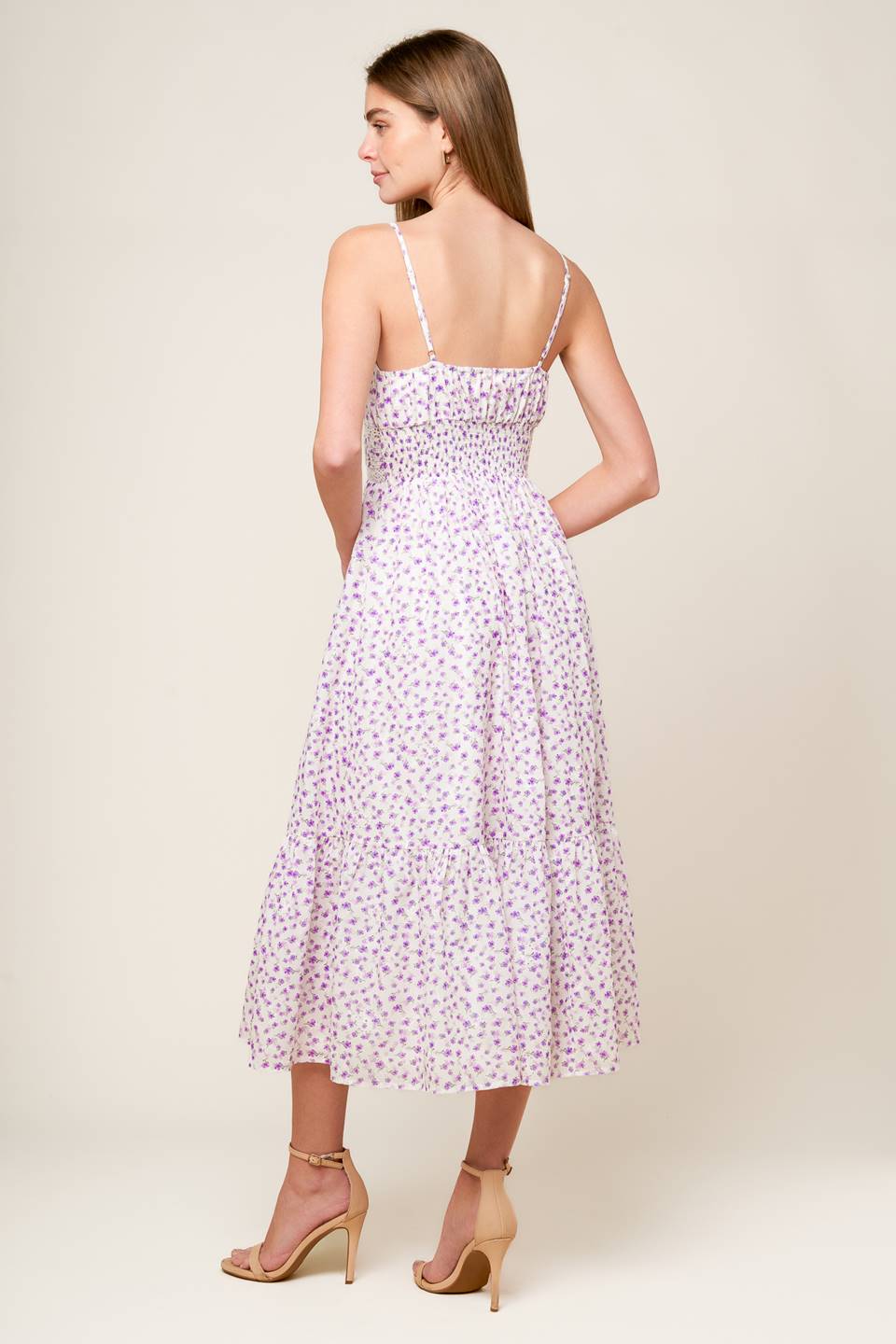 DAYLIGHT GLIMMER LAVENDER WOVEN MIDI DRESS - MaraFormigone