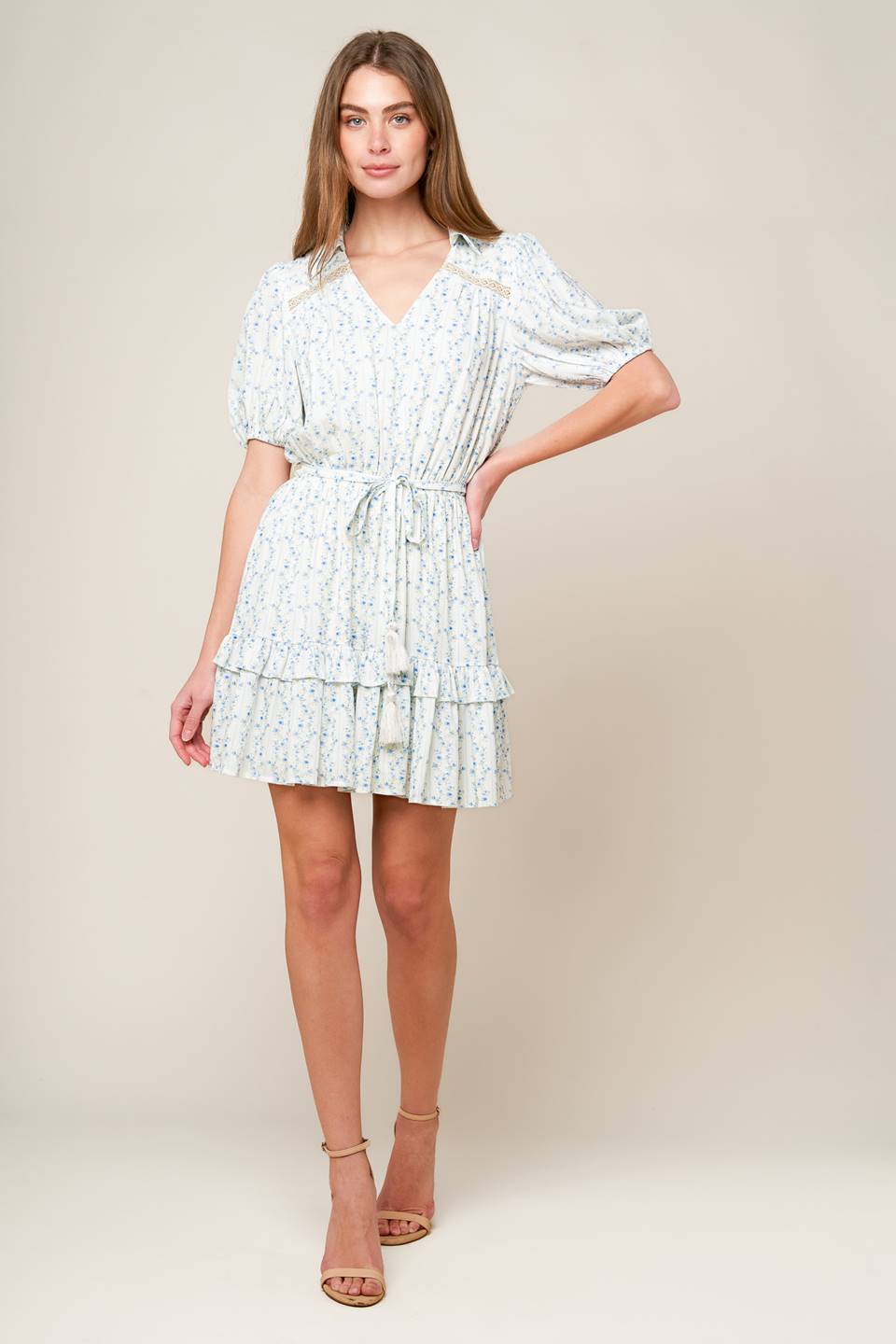 SKYWARD BLUE WOVEN MINI DRESS - MaraFormigone