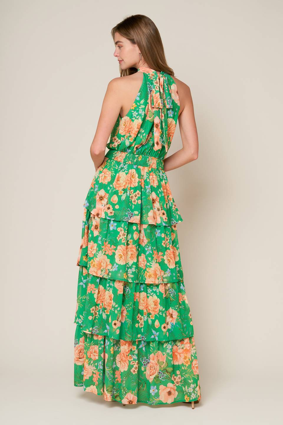 PORCELAIN BLOOM WOVEN MAXI DRESS - MaraFormigone