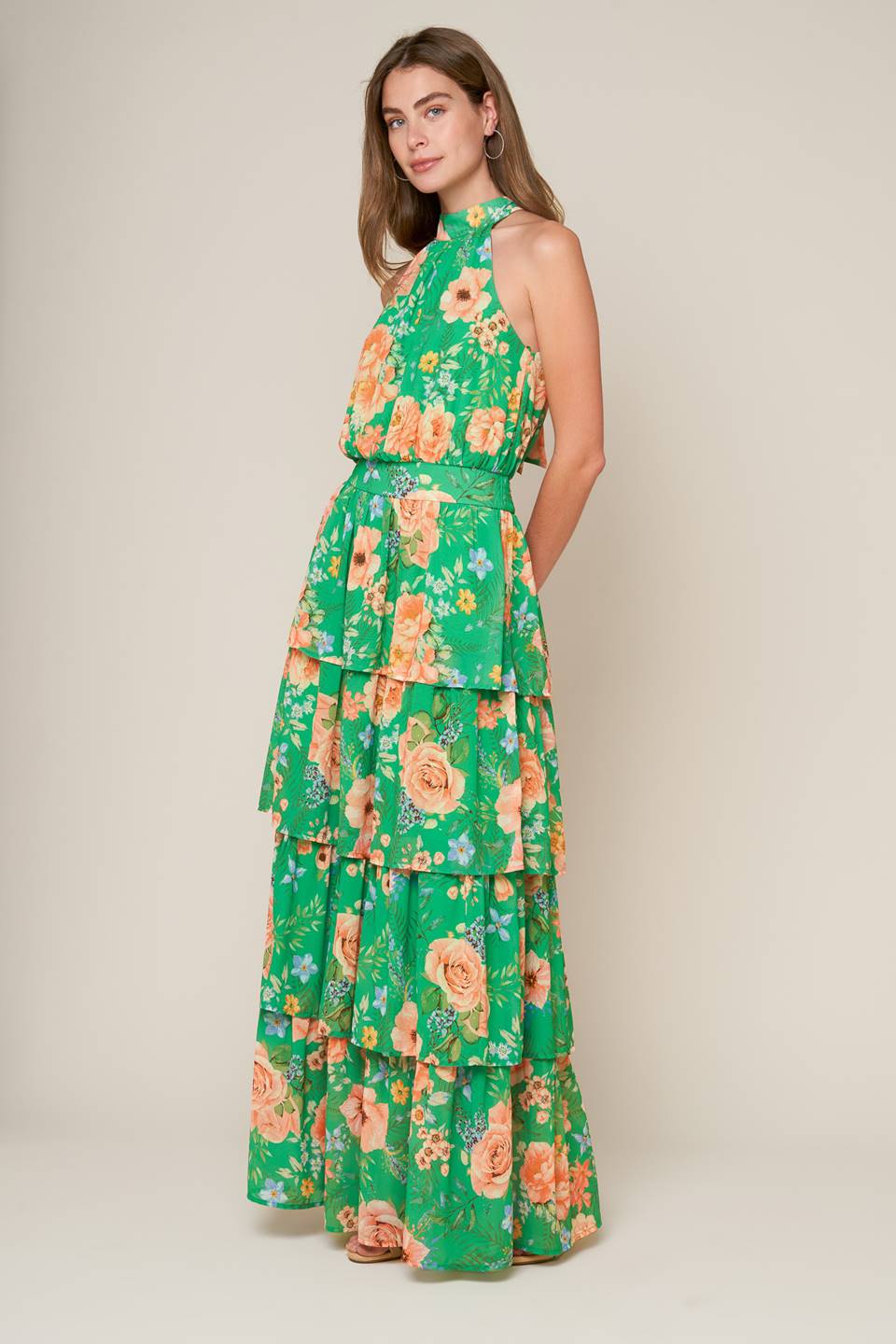 PORCELAIN BLOOM WOVEN MAXI DRESS - MaraFormigone