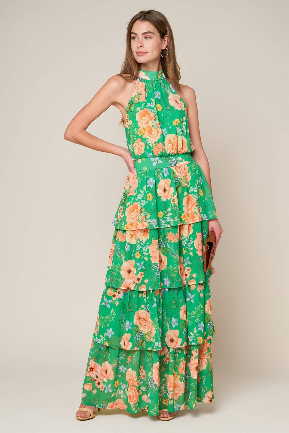 PORCELAIN BLOOM WOVEN MAXI DRESS - MaraFormigone