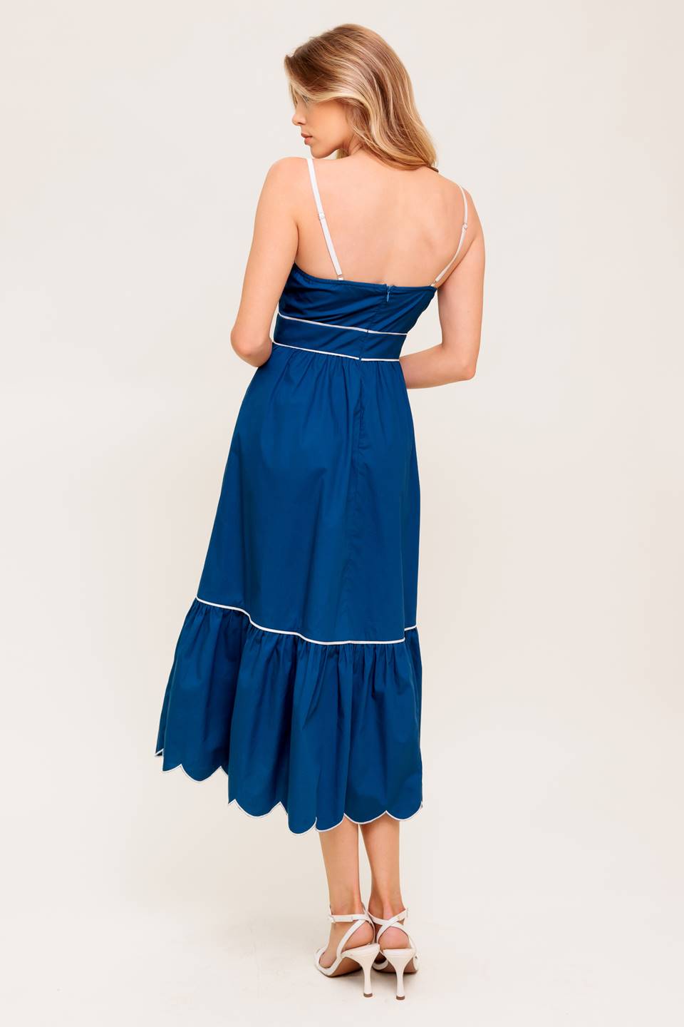 VESTIDO MIDI TEJIDO AZUL MARINO DE SUEÑO RÚSTICO