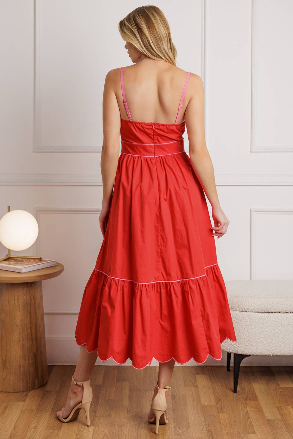 VESTIDO MIDI ROJO TEJIDO RUSTIC DREAM